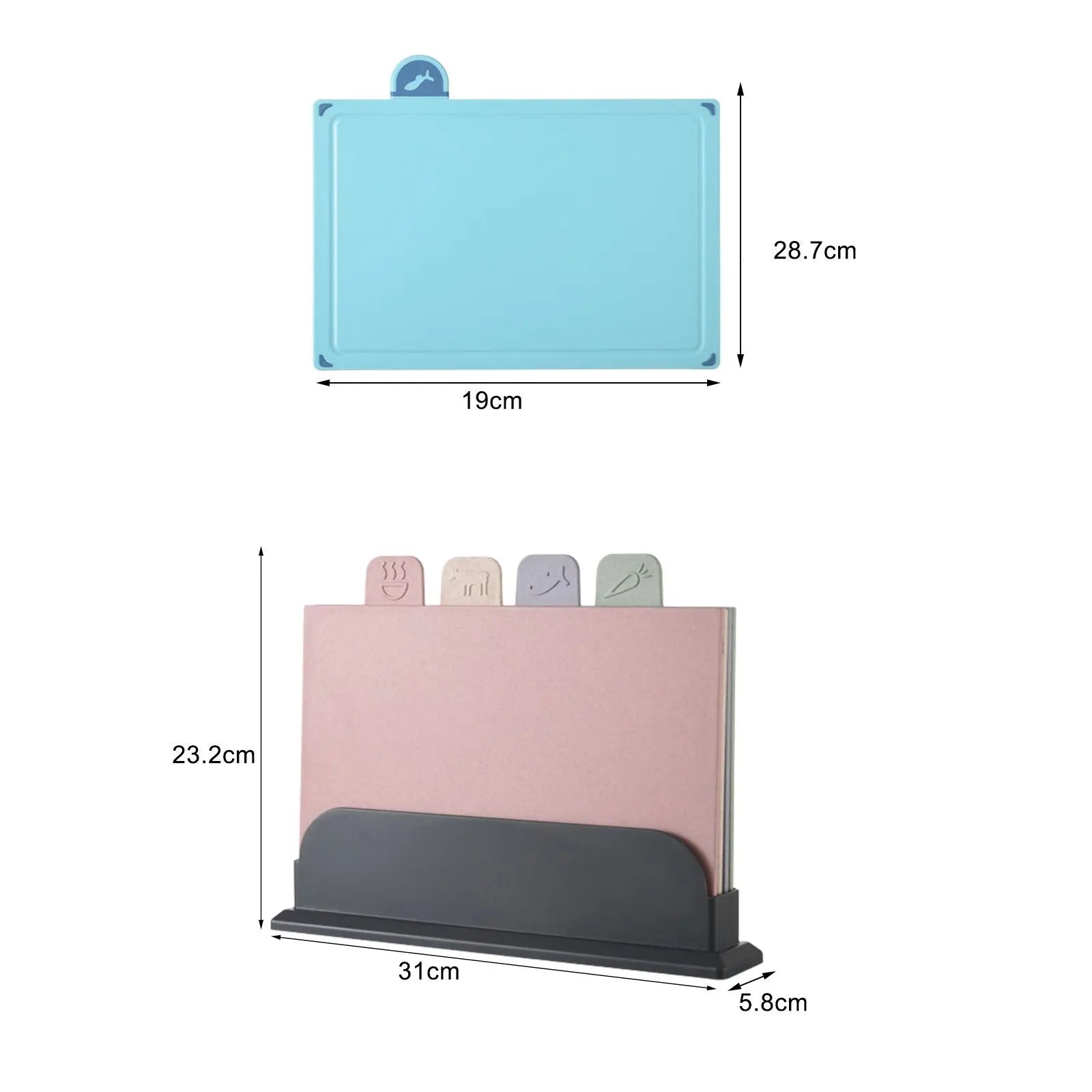 4 Pcs Creative Complementary Food Special Wheat Straw Cutting Board PP Plastic Cutting Board Cutting Board Wholesale Hub