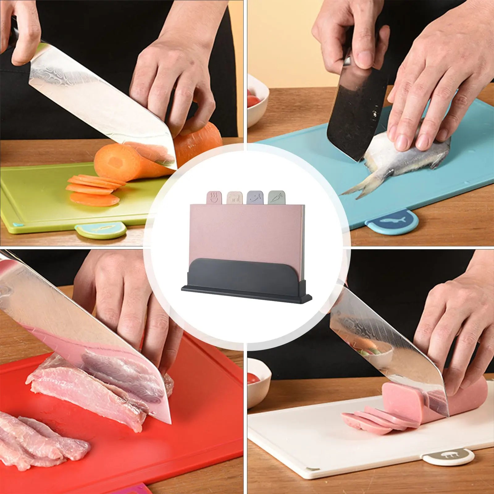 4 Pcs Creative Complementary Food Special Wheat Straw Cutting Board PP Plastic Cutting Board Cutting Board Wholesale Hub