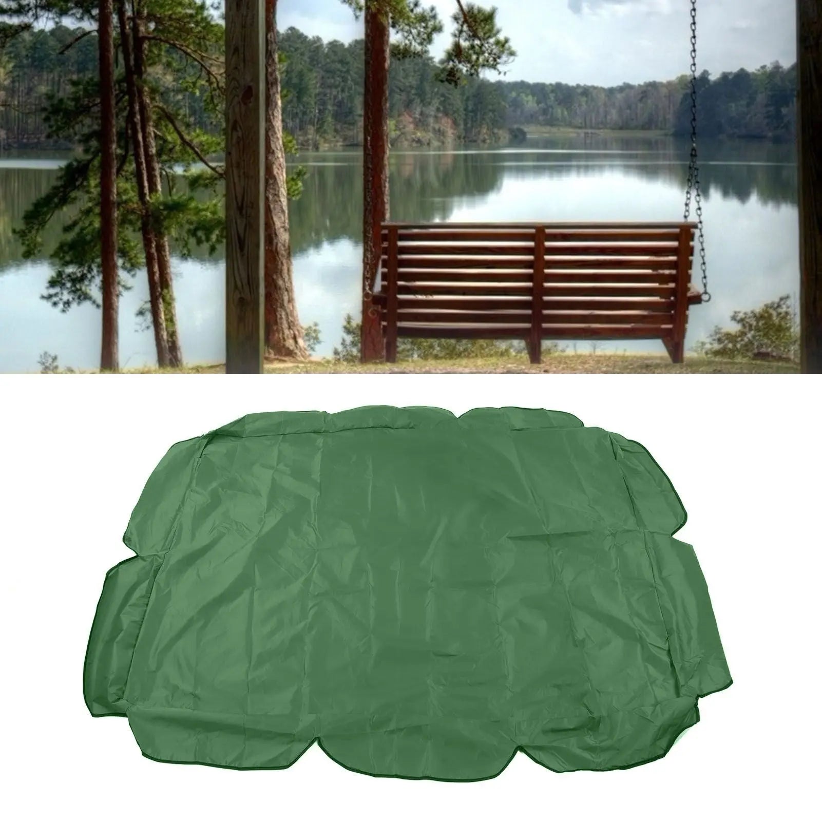 Swing Canopy 210D Silver Coated Oxford Waterproof UV Proof for Outdoor Patio Yard Chair 142x120x18cm Dark Green Wholesale Hub