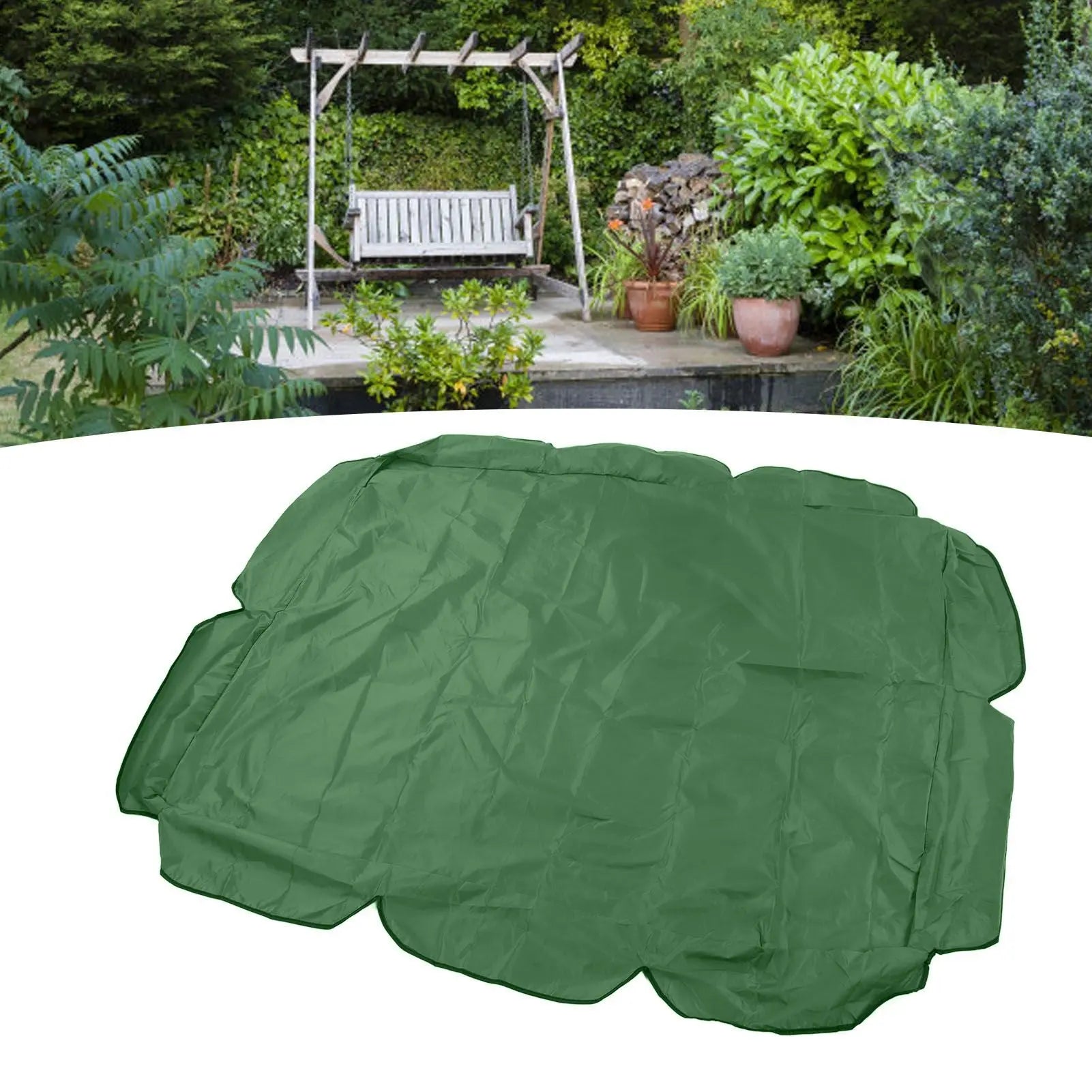 Swing Canopy 210D Silver Coated Oxford Waterproof UV Proof for Outdoor Patio Yard Chair 142x120x18cm Dark Green Wholesale Hub