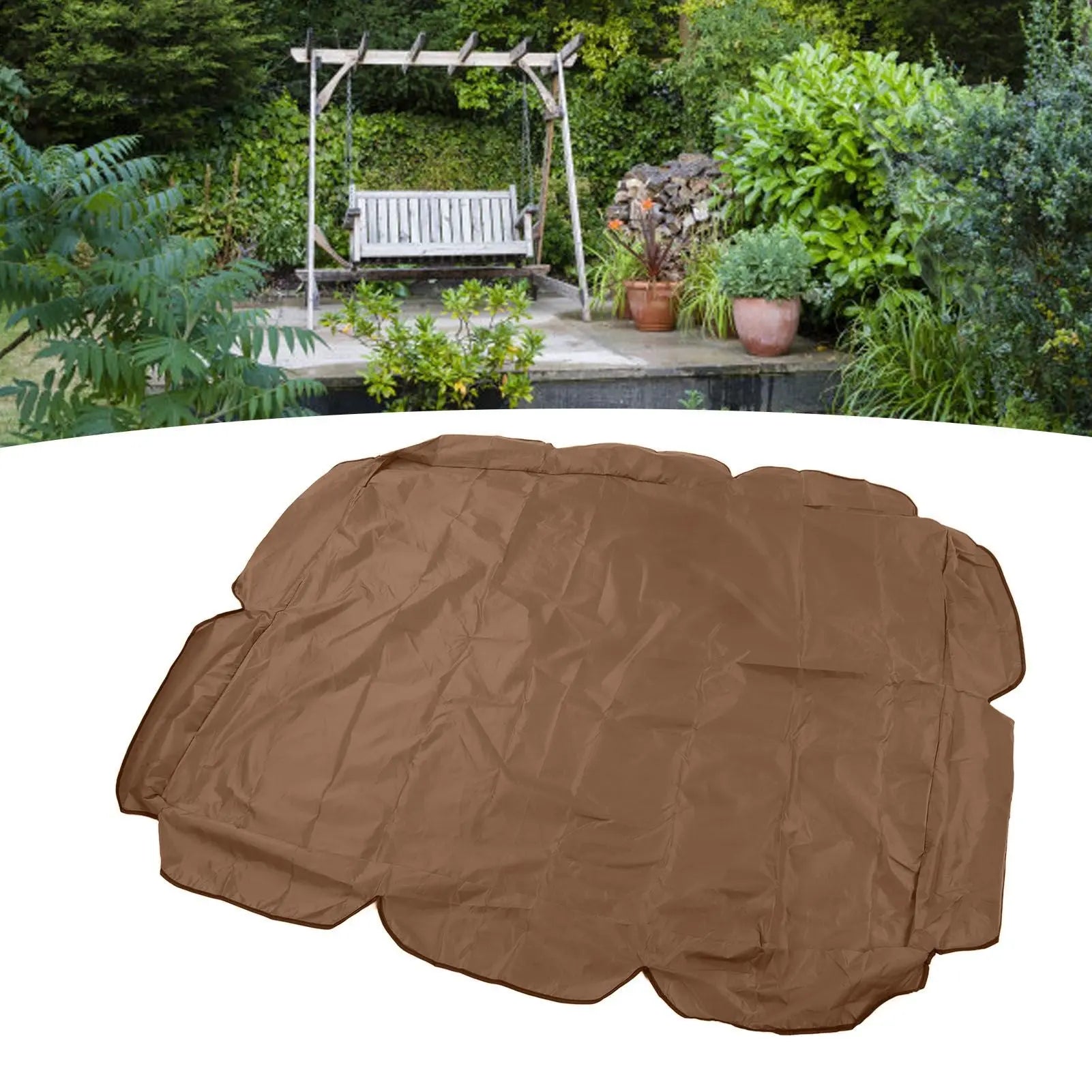 Swing Canopy 210D Silver Coated Oxford Waterproof UV Proof for Outdoor Patio Yard Chair 142x120x18cm Coffee Wholesale Hub