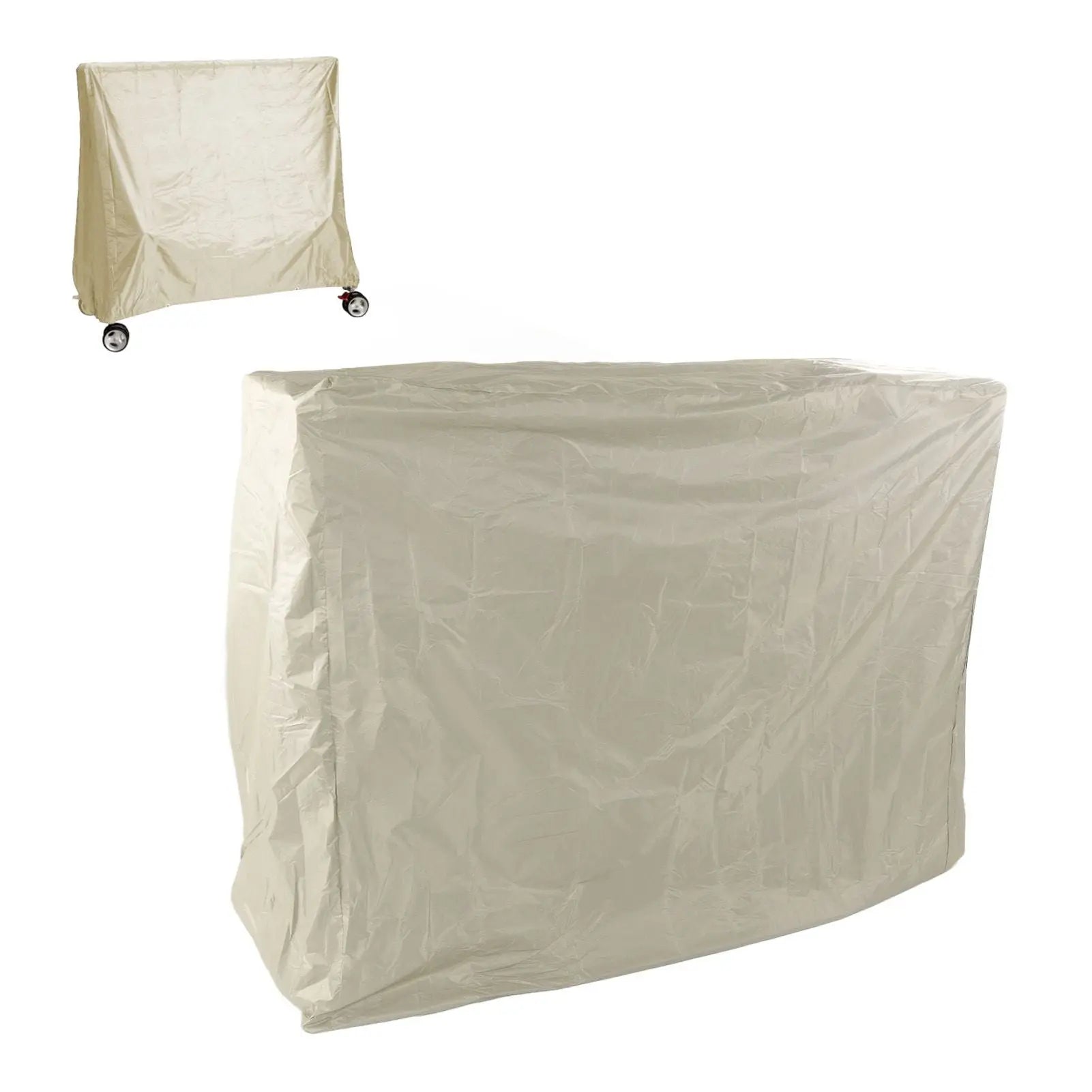 Ping Pong Table Dust Cover 190 Silver Coating Waterproof Table Tennis Cover for Outdoor Courtyard Drawstring Style 155x75x144cm / 61.0x29.5x56.7in Beige Wholesale Hub