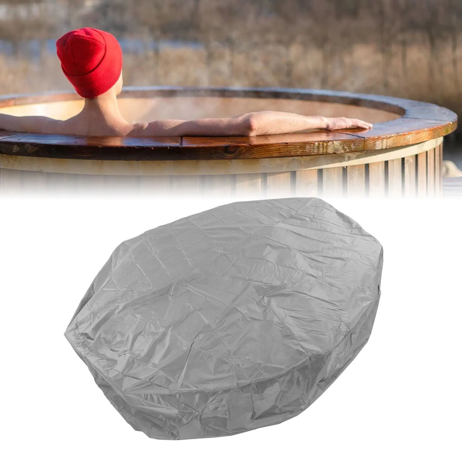 Outdoor Furniture Dust Covers Round Bathtub Cover 190 Silver Polyester Taffeta Hot Tub Waterproof Cover 210x30cm Grey Wholesale Hub