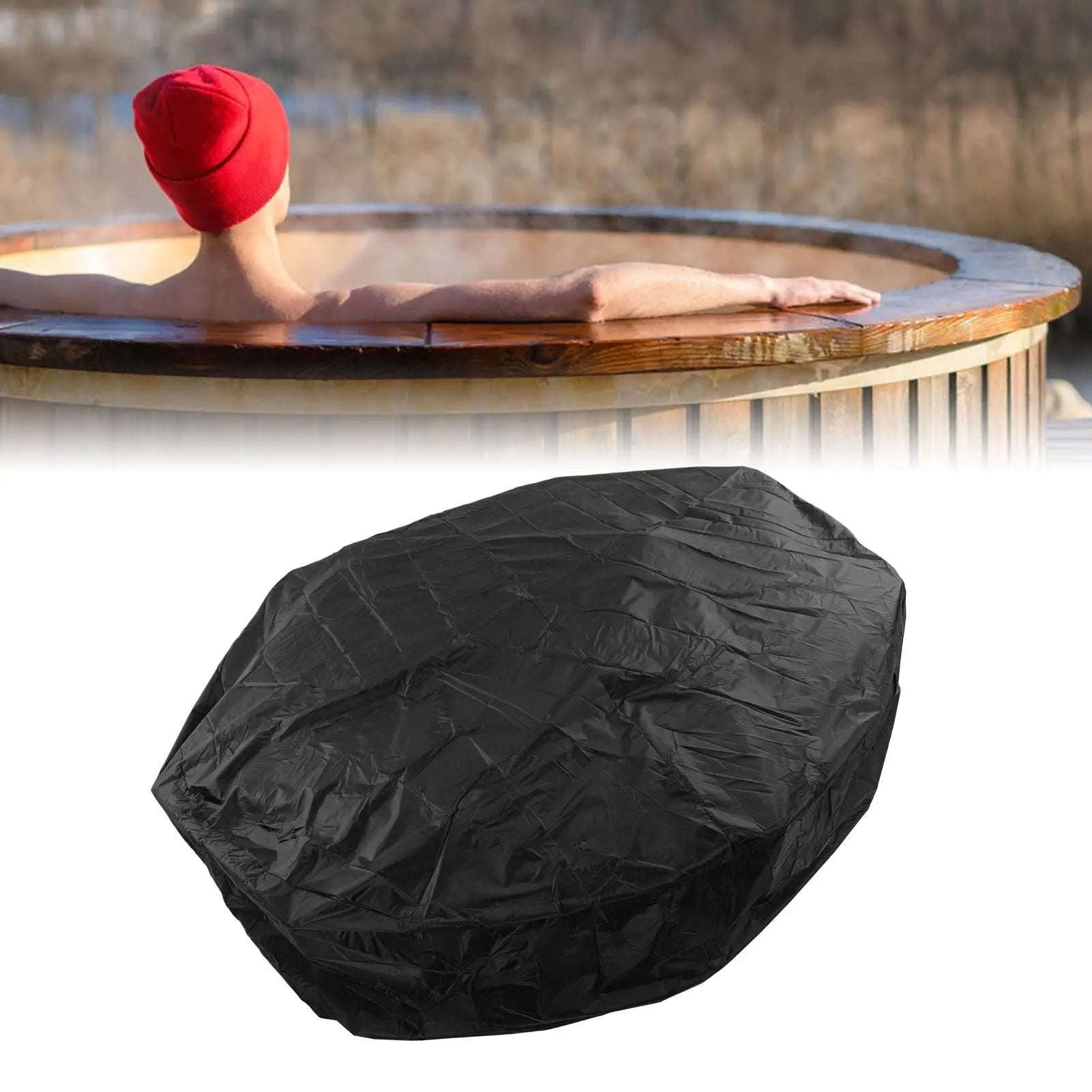 Outdoor Furniture Dust Covers Round Bathtub Cover 190 Silver Polyester Taffeta Hot Tub Waterproof Cover 210x30cm Black Wholesale Hub