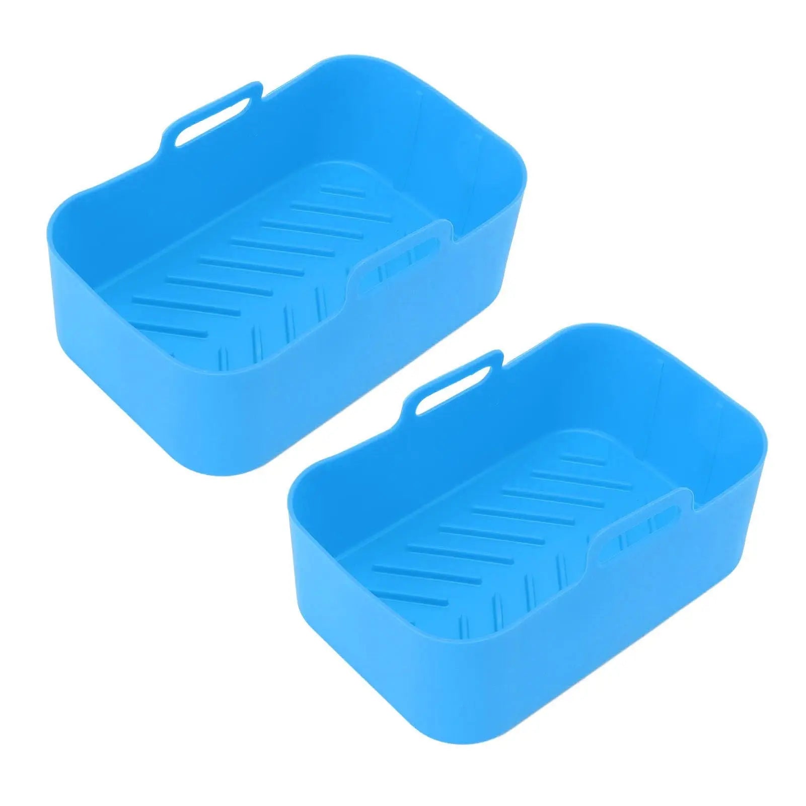 2pcs Fryer Silicone Basket Nonstick High Temperature Resistanc Fryer Liner with Brush for Ninja DZ201 Foodi 8QT Blue Wholesale Hub