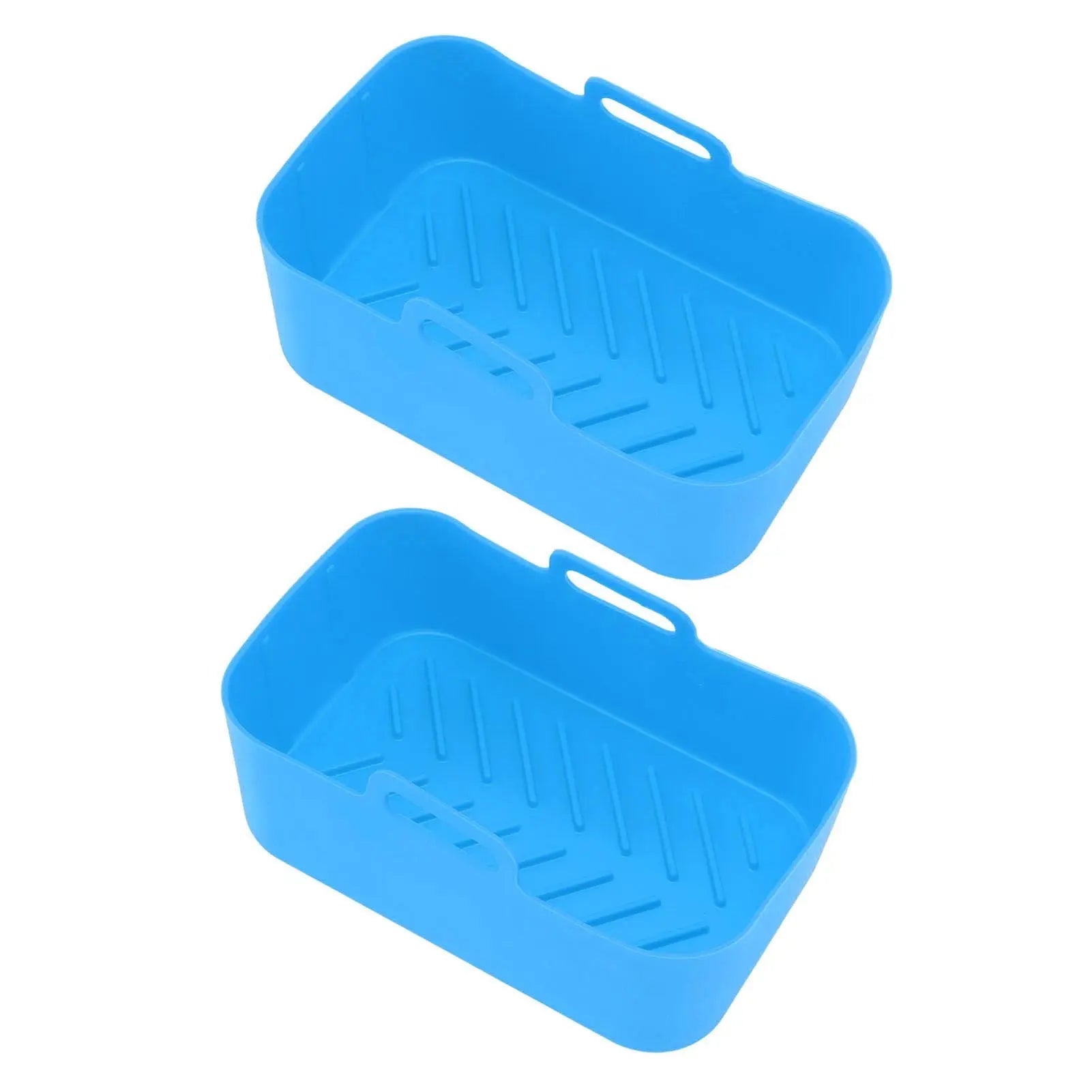 2pcs Fryer Silicone Basket Nonstick High Temperature Resistanc Fryer Liner with Brush for Ninja DZ201 Foodi 8QT Blue Wholesale Hub