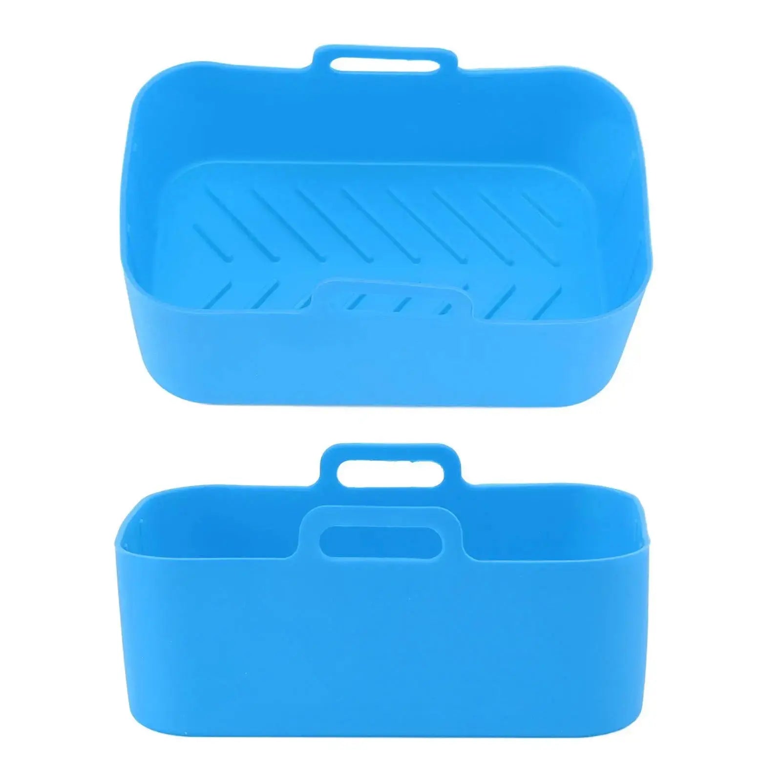 2pcs Fryer Silicone Basket Nonstick High Temperature Resistanc Fryer Liner with Brush for Ninja DZ201 Foodi 8QT Blue Wholesale Hub