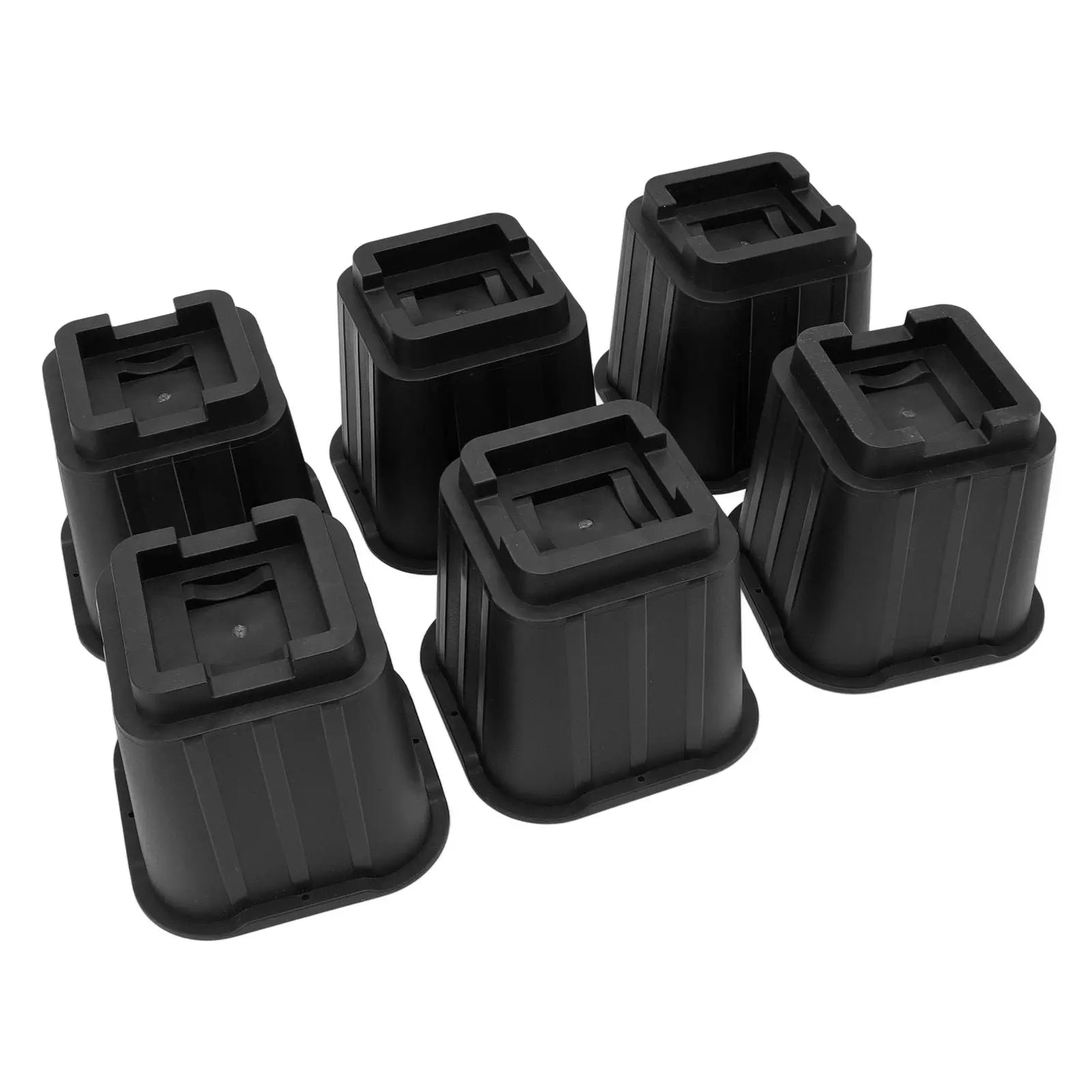 6Pcs Furniture Risers Multifunction 5in Height Black Plastic Furniture Leg Extender for Office Home Sofa Wholesale Hub