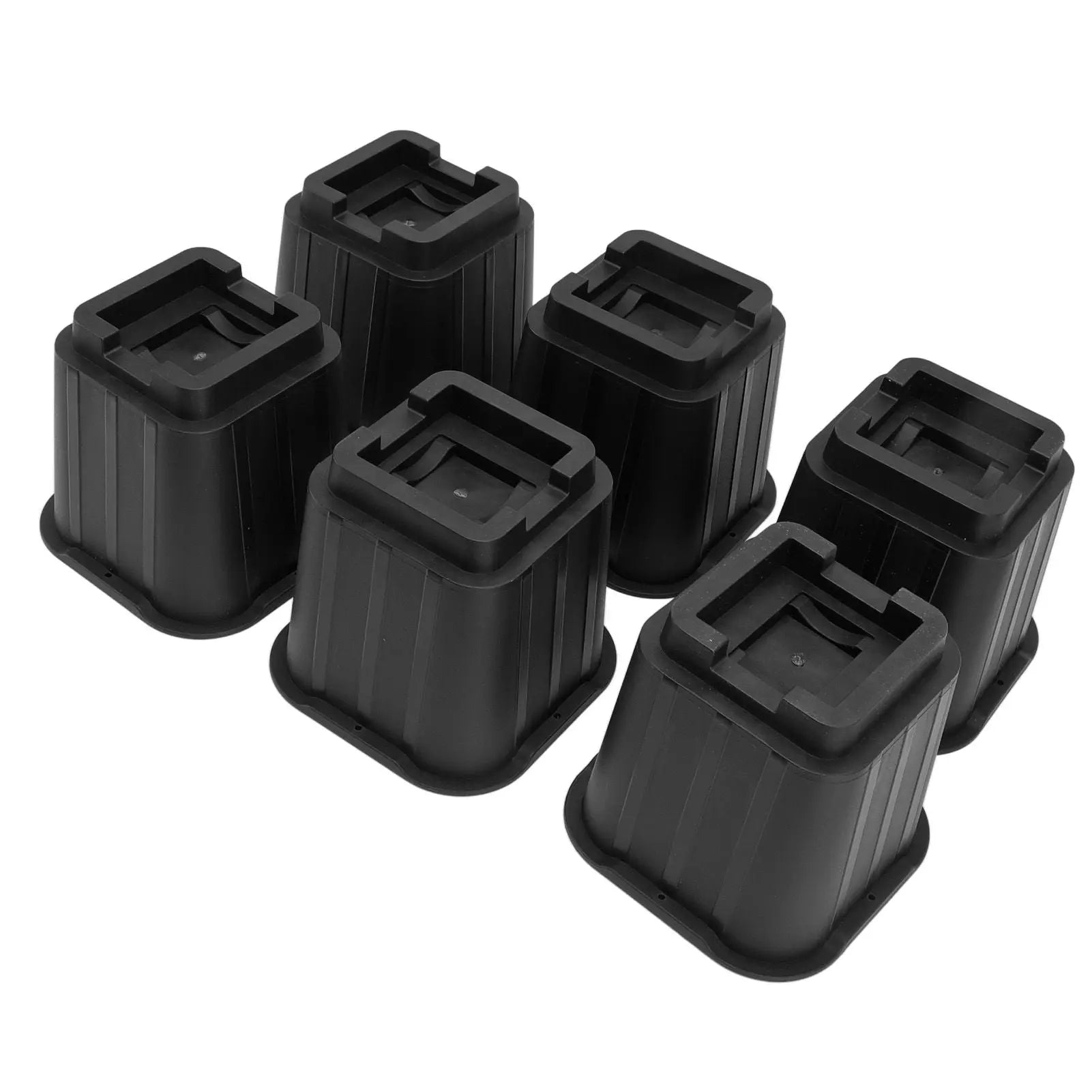 6Pcs Furniture Risers Multifunction 5in Height Black Plastic Furniture Leg Extender for Office Home Sofa Wholesale Hub