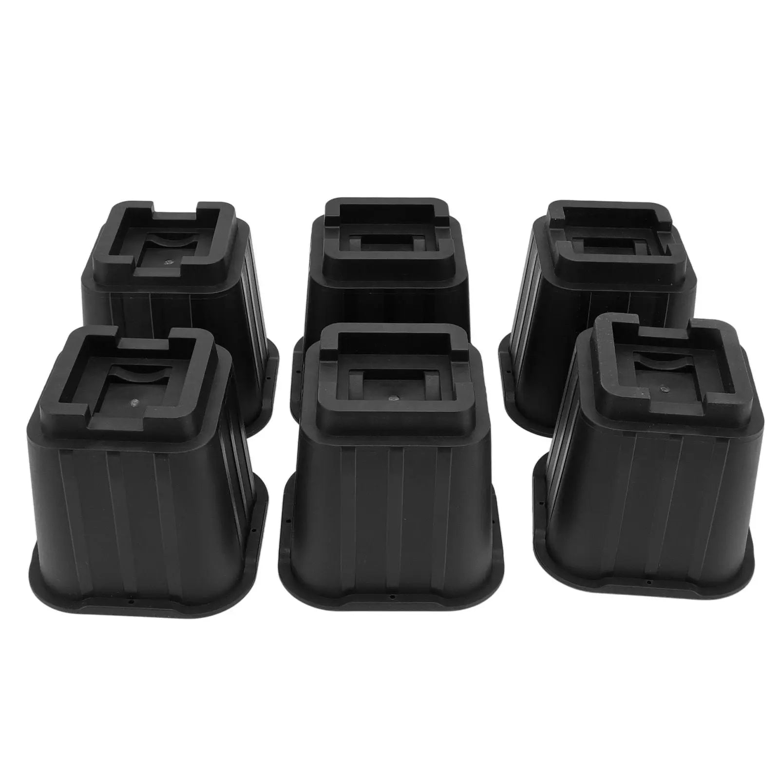 6Pcs Furniture Risers Multifunction 5in Height Black Plastic Furniture Leg Extender for Office Home Sofa Wholesale Hub