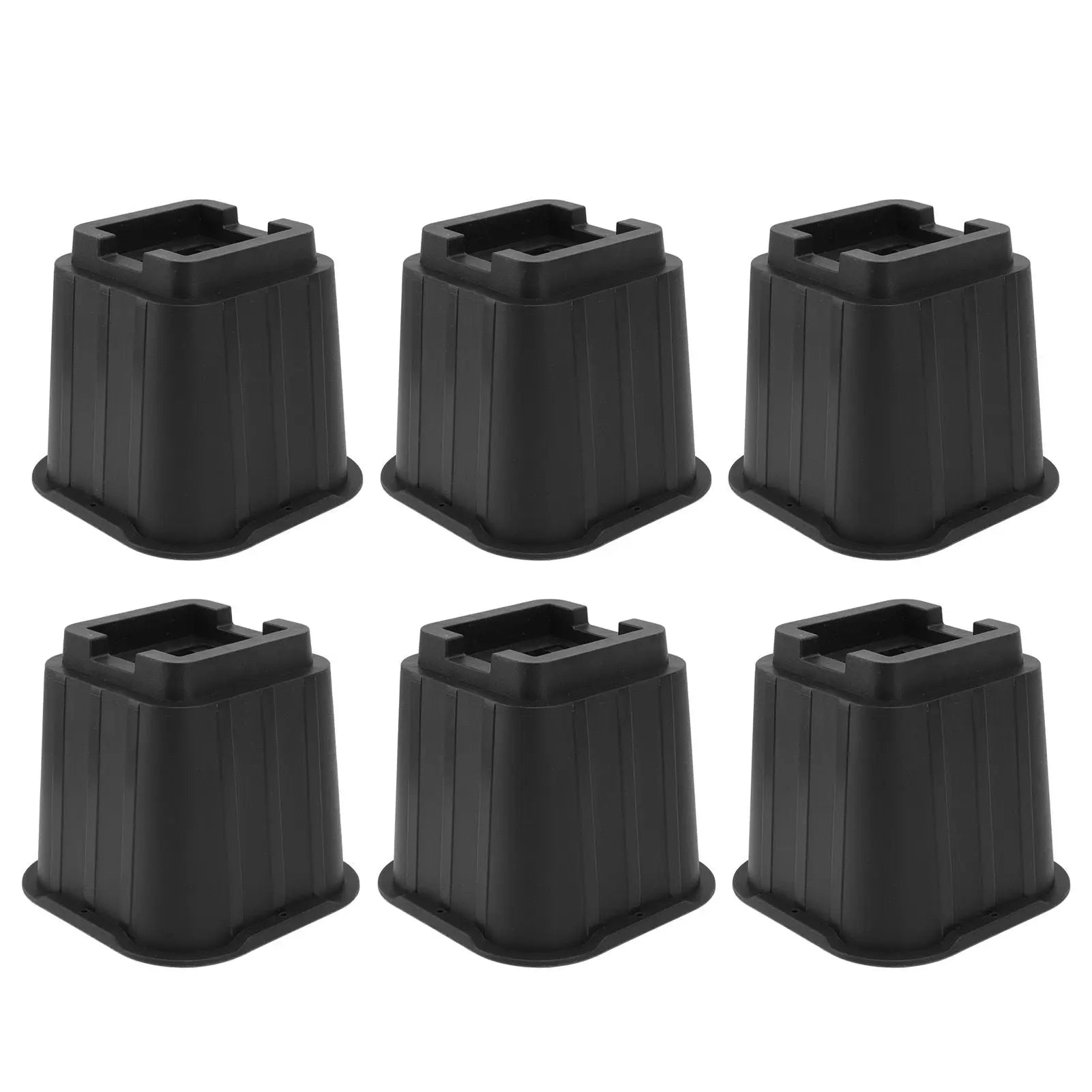 6Pcs Furniture Risers Multifunction 5in Height Black Plastic Furniture Leg Extender for Office Home Sofa Wholesale Hub