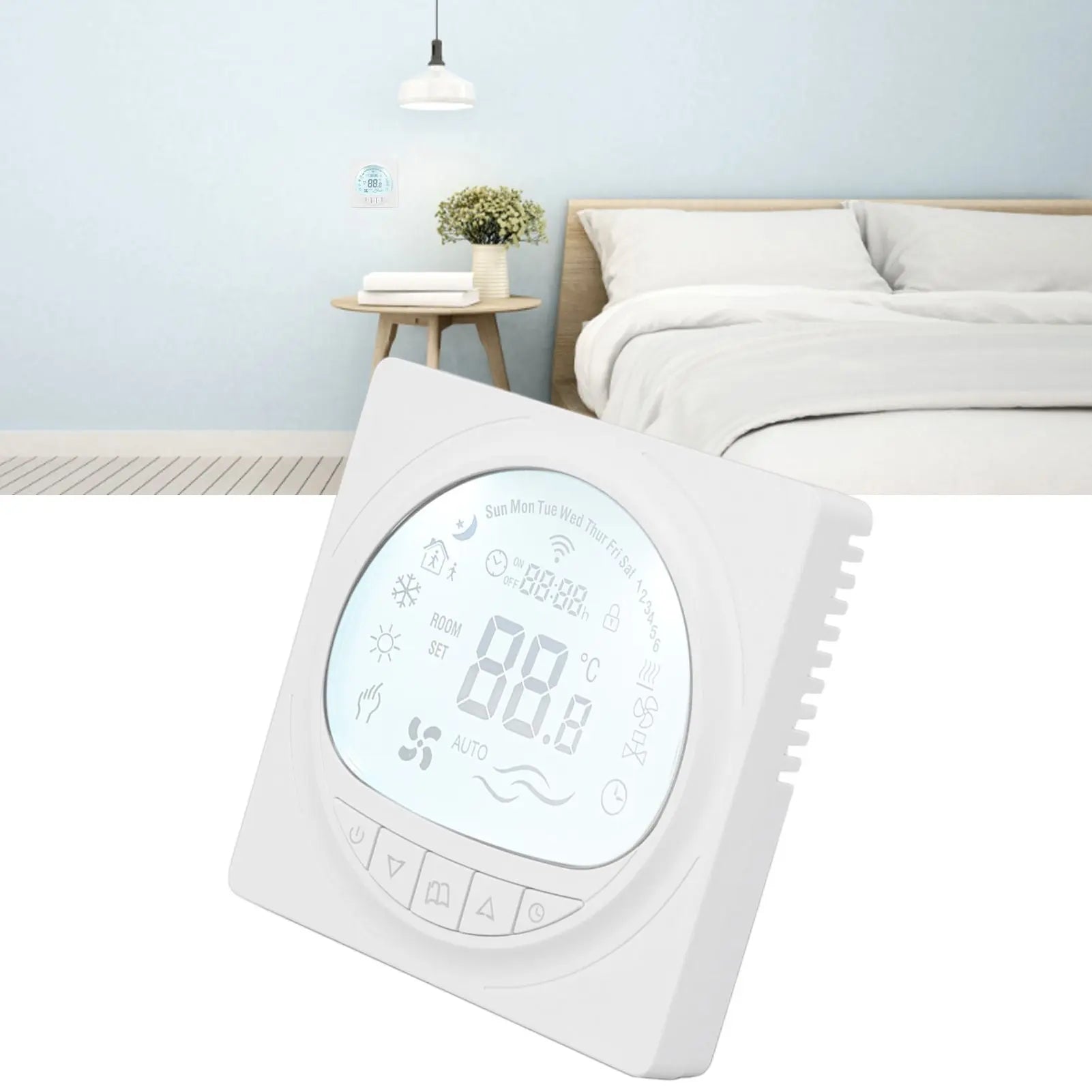 Floor Heating Thermostat Programmable Large LCD Display Plumbing Temperature Controller with 485 Communication 220V Wholesale Hub