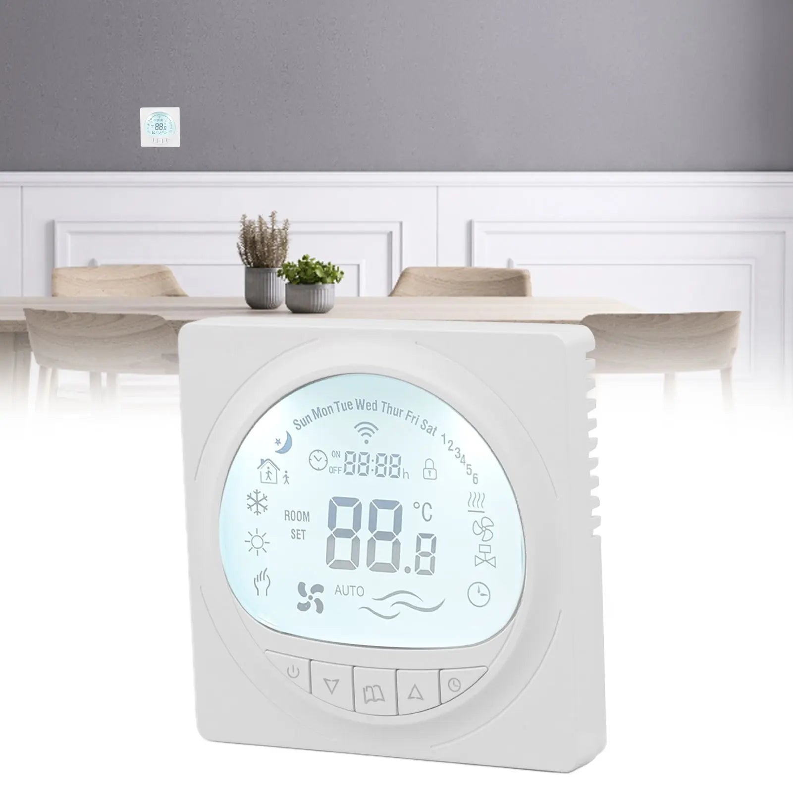 Floor Heating Thermostat Programmable Large LCD Display Plumbing Temperature Controller with 485 Communication 220V Wholesale Hub