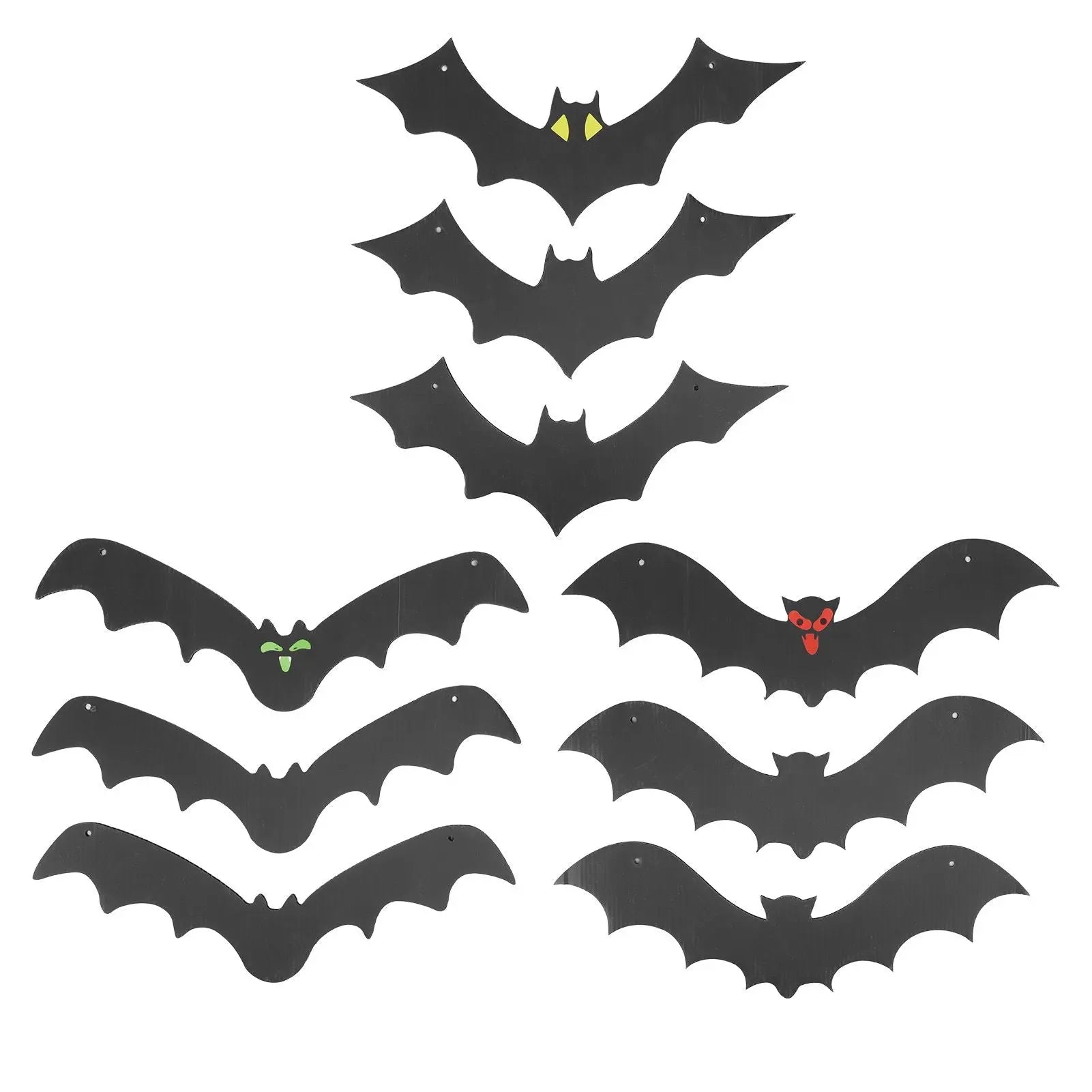 9 PCS Hanging Bats Decoration Courtyard Halloween Party Festival Flying Bats Hanging Ornaments Wholesale Hub