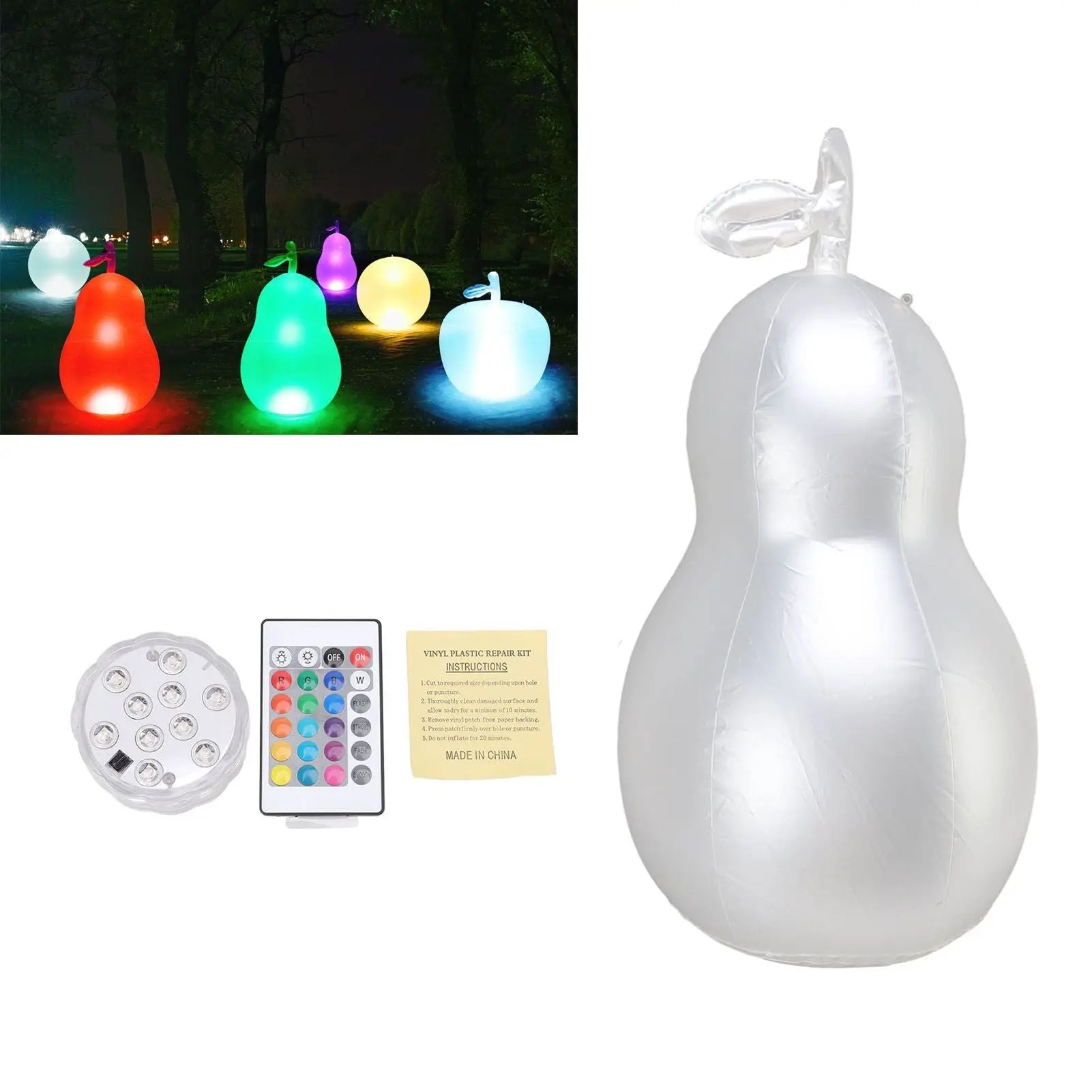 Inflatable Glowing Ball Avocado Shaped Waterproof Remote Control Light Up Ball for Party Wholesale Hub