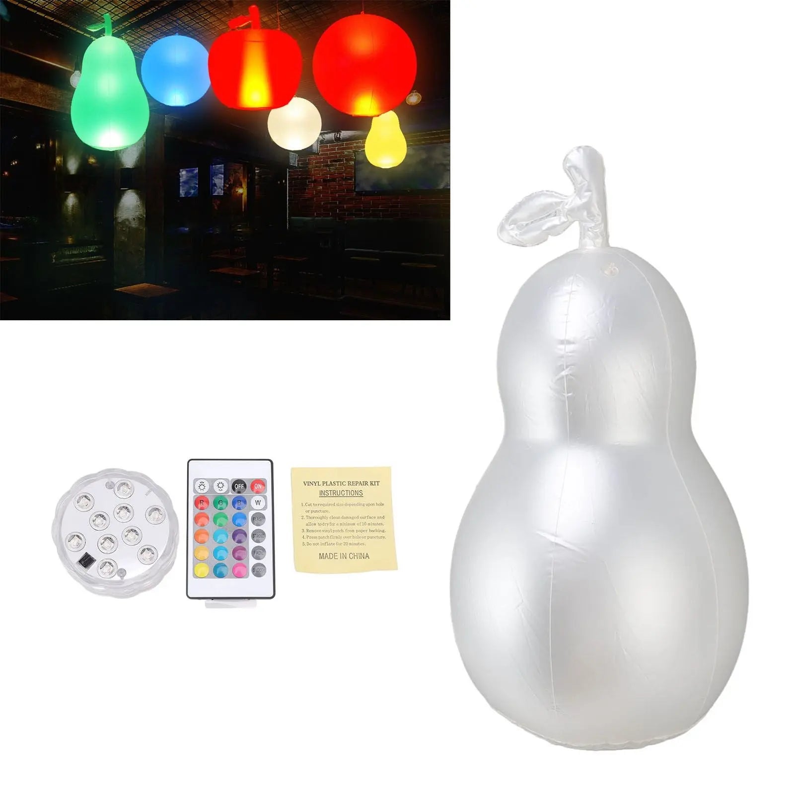 Inflatable Glowing Ball Avocado Shaped Waterproof Remote Control Light Up Ball for Party Wholesale Hub