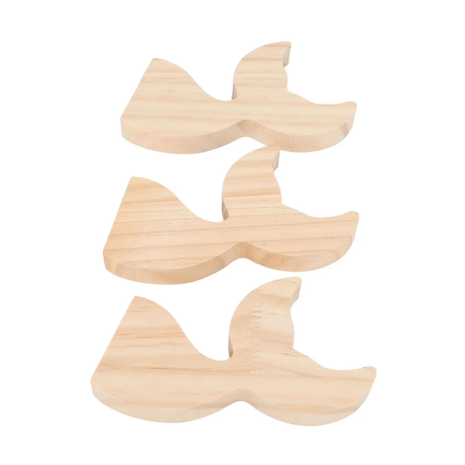 3 Pcs Fish Wood DIY Crafts Whale Tail Ornaments Whale Crafts for Childrens Playthings Toys Wholesale Hub