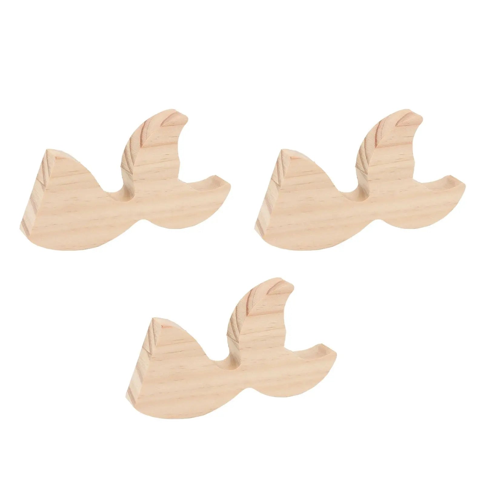3 Pcs Fish Wood DIY Crafts Whale Tail Ornaments Whale Crafts for Childrens Playthings Toys Wholesale Hub