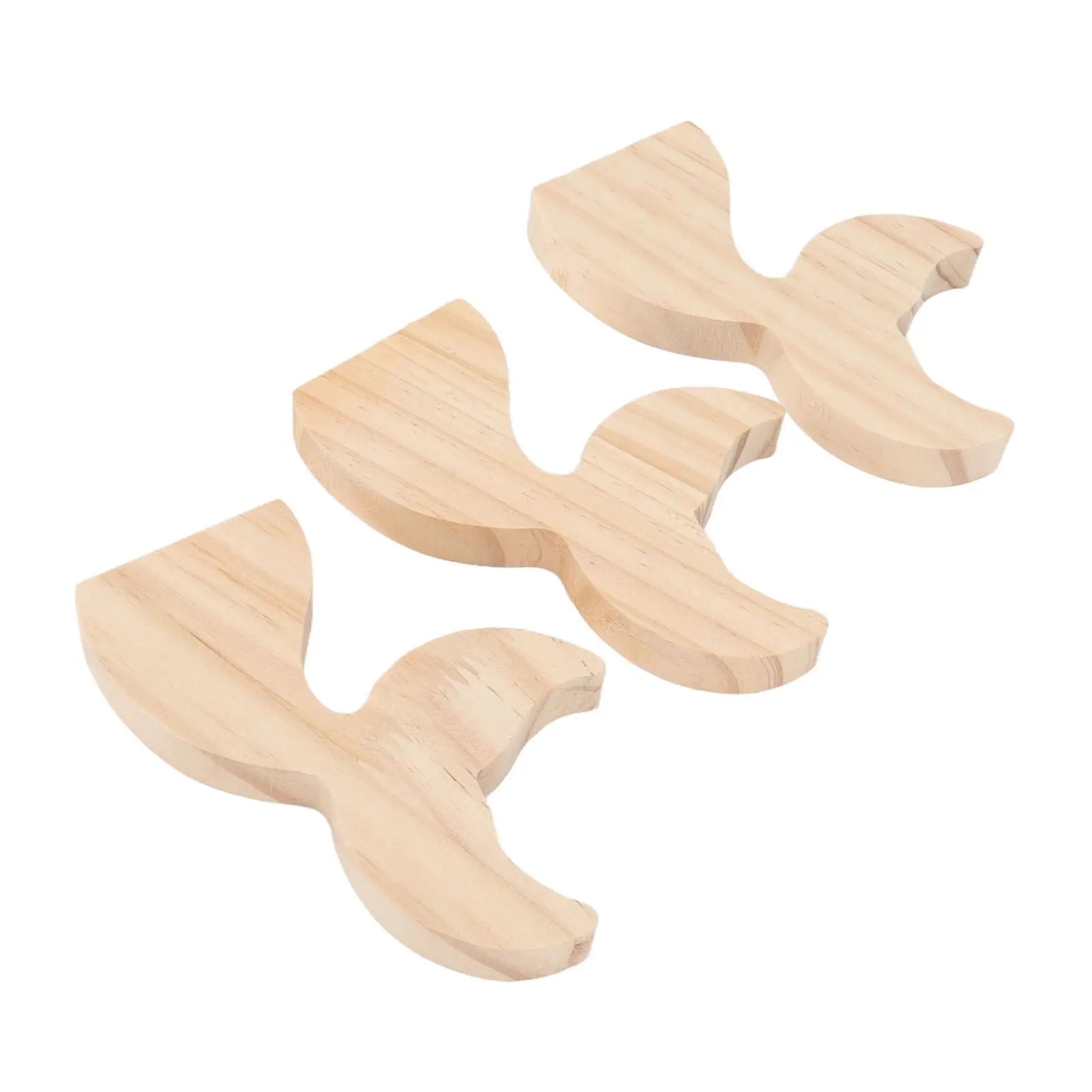 3 Pcs Fish Wood DIY Crafts Whale Tail Ornaments Whale Crafts for Childrens Playthings Toys Wholesale Hub