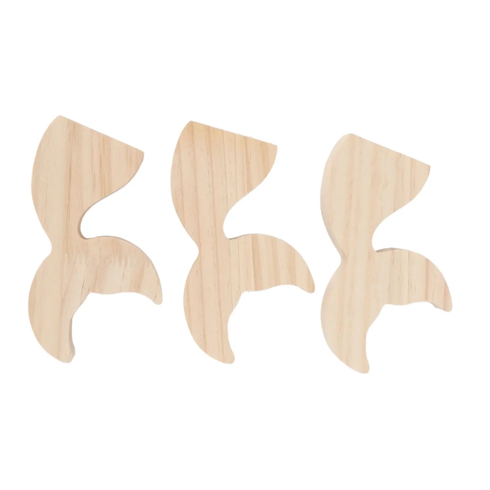 3 Pcs Fish Wood DIY Crafts Whale Tail Ornaments Whale Crafts for Childrens Playthings Toys Wholesale Hub