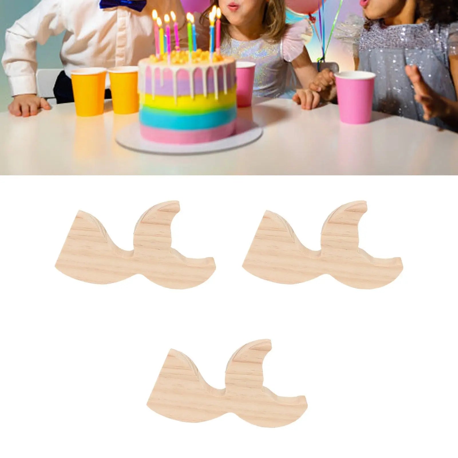 3 Pcs Fish Wood DIY Crafts Whale Tail Ornaments Whale Crafts for Childrens Playthings Toys Wholesale Hub