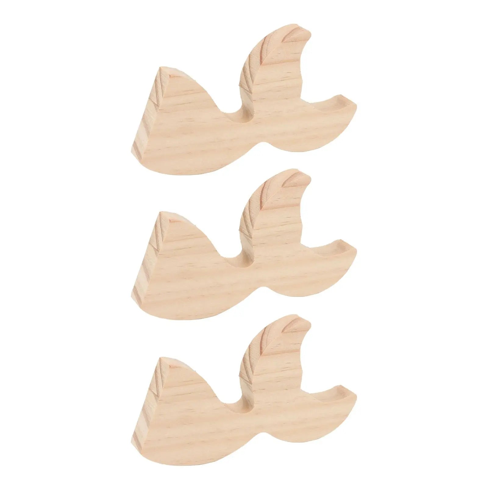 3 Pcs Fish Wood DIY Crafts Whale Tail Ornaments Whale Crafts for Childrens Playthings Toys Wholesale Hub