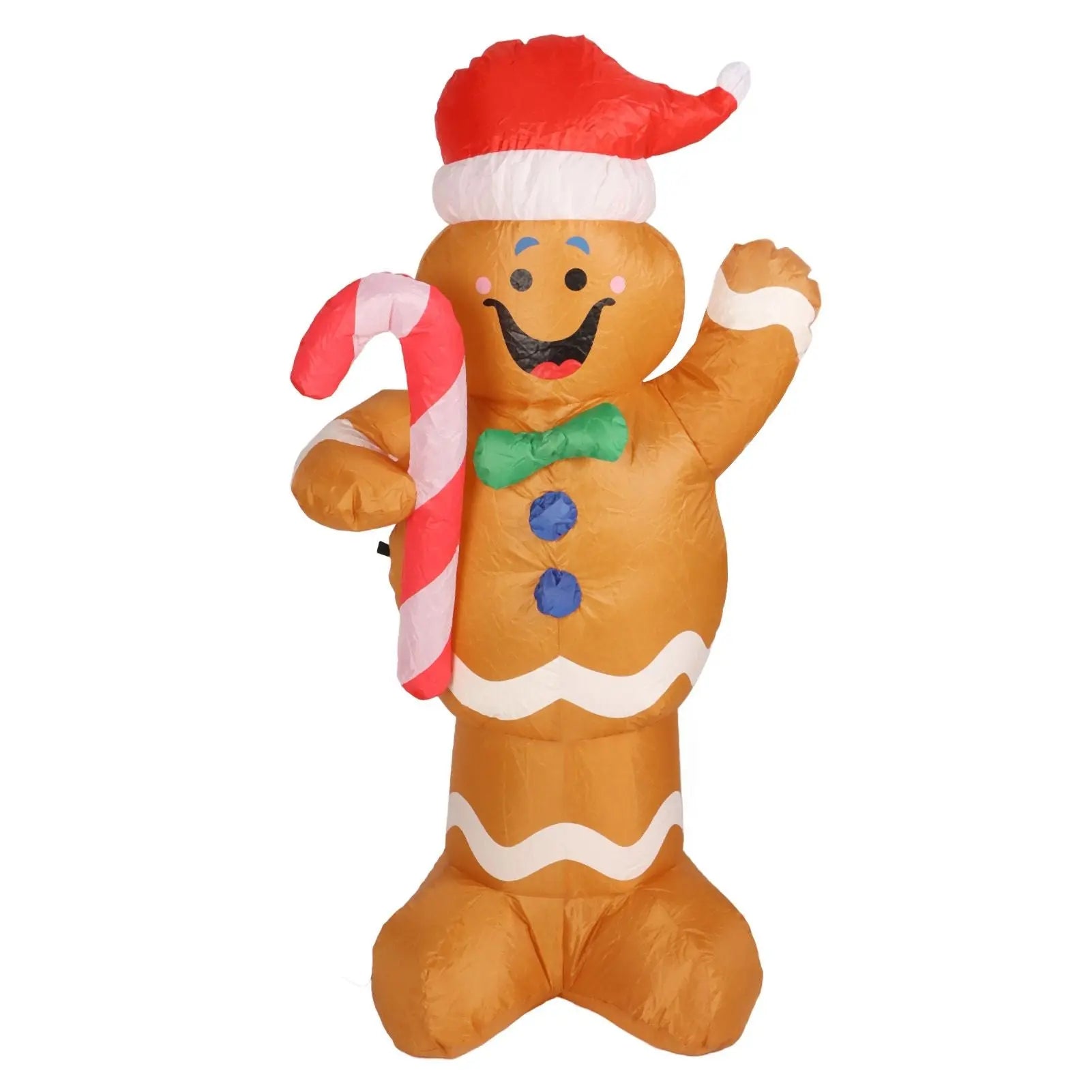 1.5m Height Christmas Inflatables Gingerbread Man with Candy Canes Blow Up Yard Decoration Snowman with LED Lights AU Plug 100‑240V Wholesale Hub