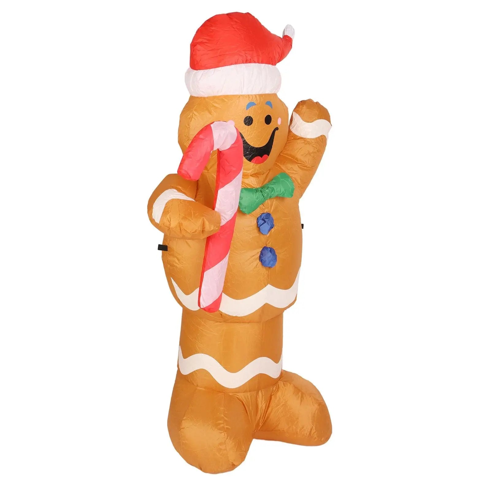 1.5m Height Christmas Inflatables Gingerbread Man with Candy Canes Blow Up Yard Decoration Snowman with LED Lights AU Plug 100‑240V Wholesale Hub