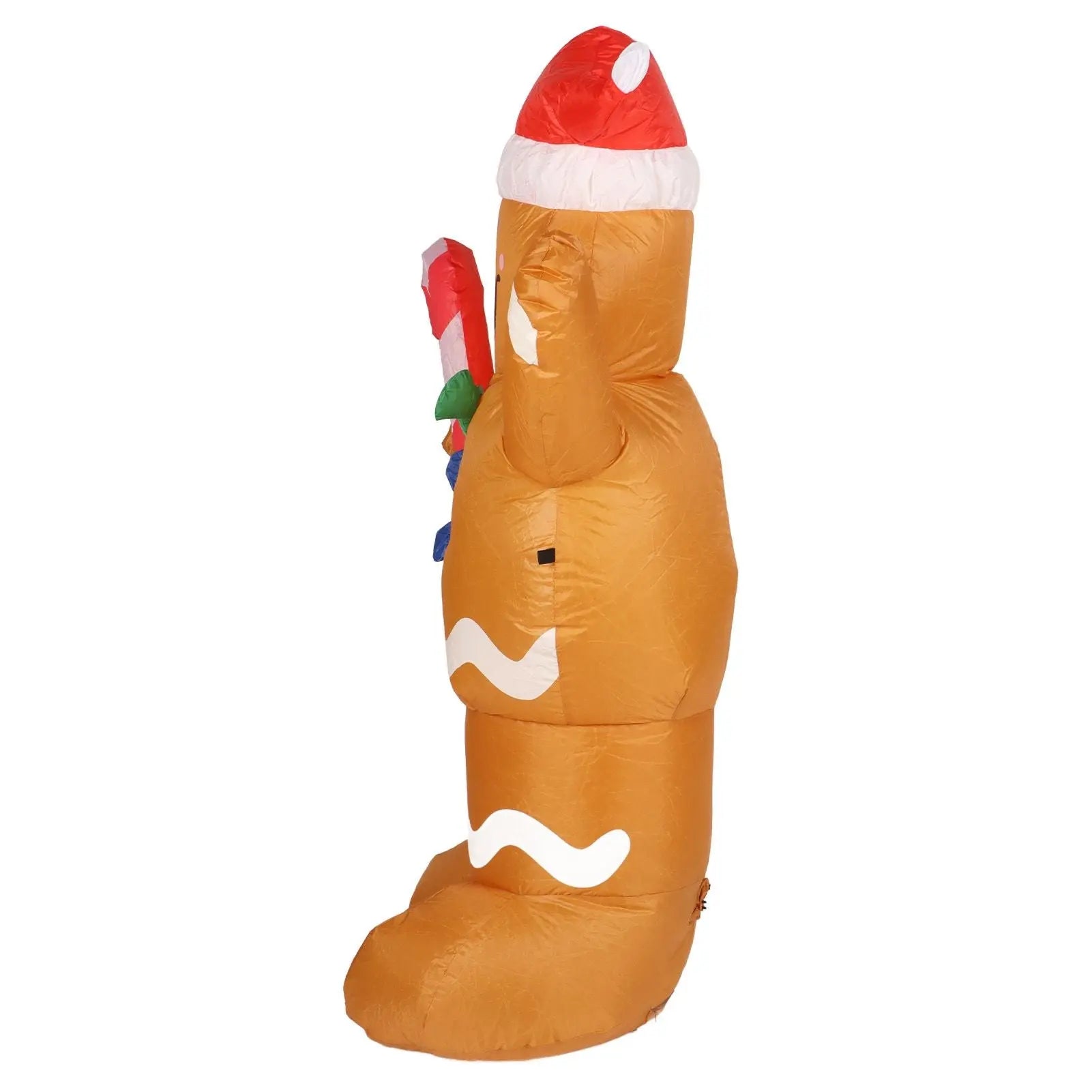 1.5m Height Christmas Inflatables Gingerbread Man with Candy Canes Blow Up Yard Decoration Snowman with LED Lights AU Plug 100‑240V Wholesale Hub
