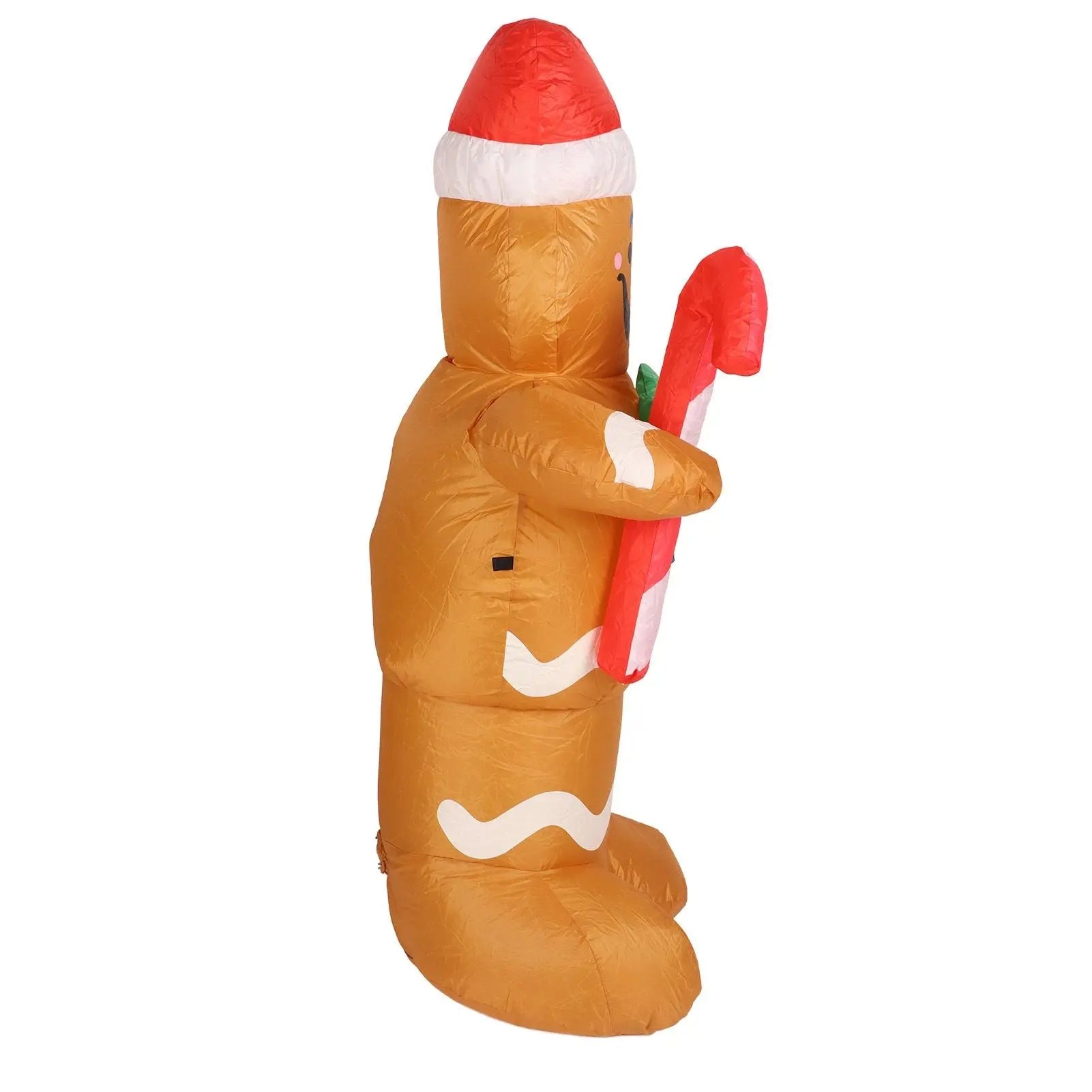 1.5m Height Christmas Inflatables Gingerbread Man with Candy Canes Blow Up Yard Decoration Snowman with LED Lights AU Plug 100‑240V Wholesale Hub