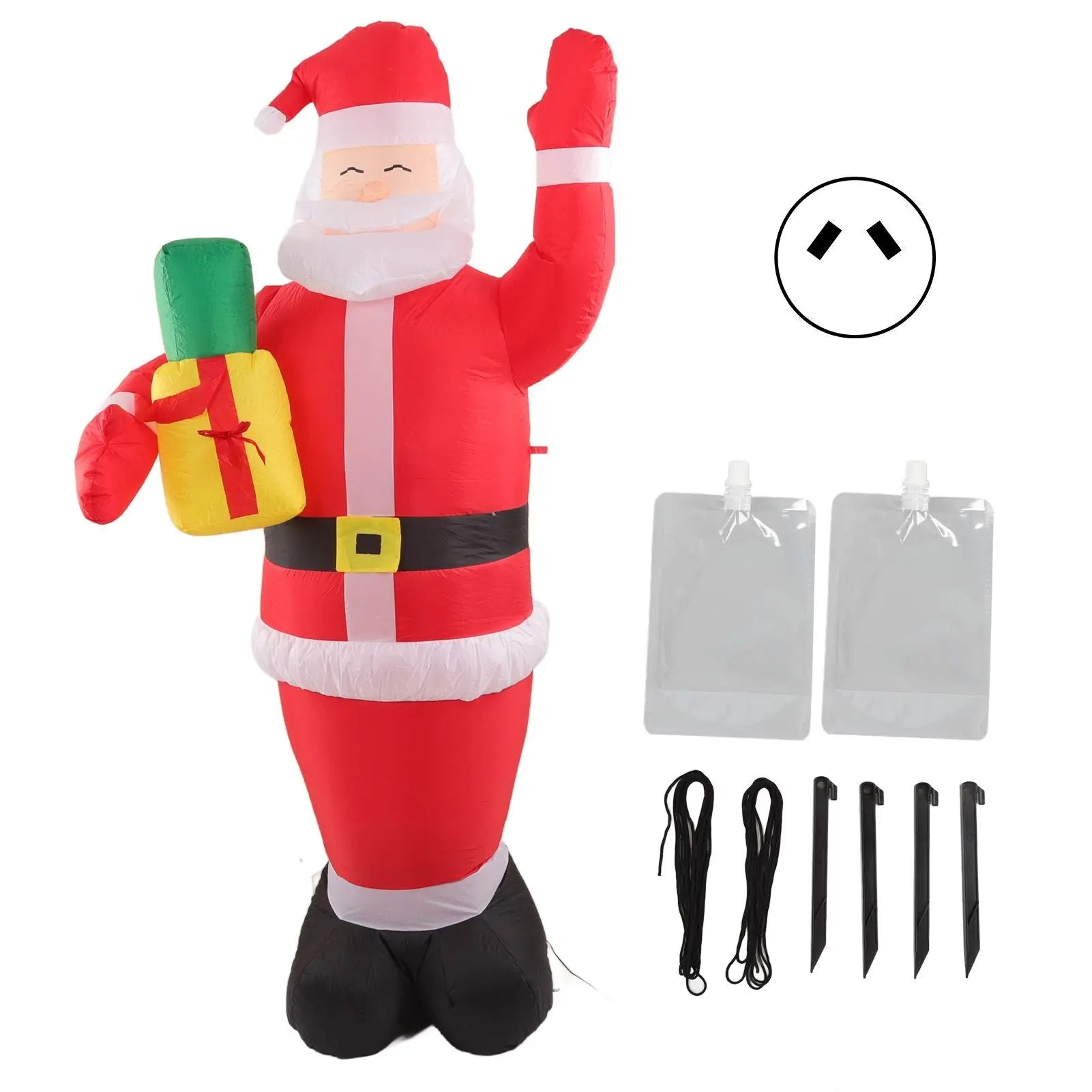 Inflatable Christmas Old Man Model with Gift Bag in Hand LED Growing Inflatable Christmas Man for Outdoor Garden Yard AU 100‑240V Wholesale Hub
