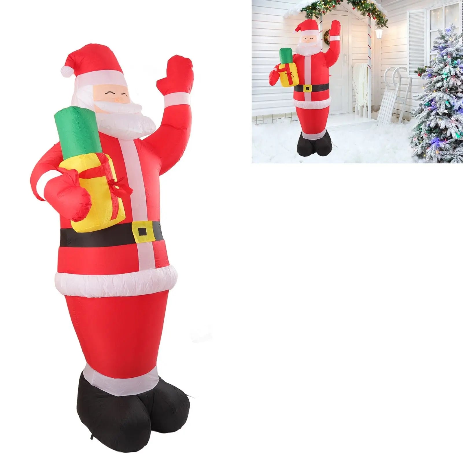 Inflatable Christmas Old Man Model with Gift Bag in Hand LED Growing Inflatable Christmas Man for Outdoor Garden Yard AU 100‑240V Wholesale Hub