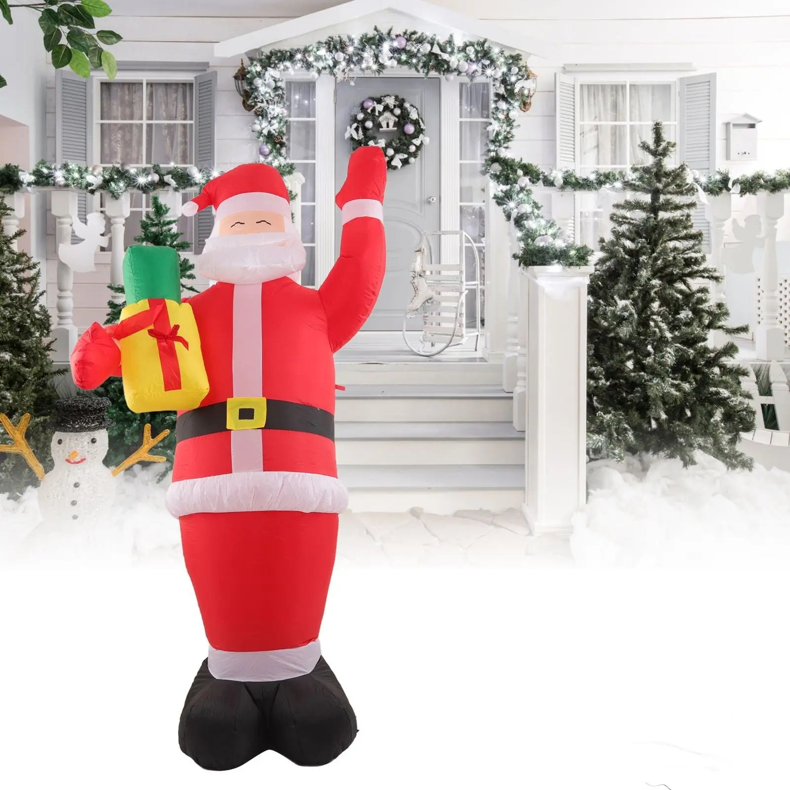 Inflatable Christmas Old Man Model with Gift Bag in Hand LED Growing Inflatable Christmas Man for Outdoor Garden Yard AU 100‑240V Wholesale Hub