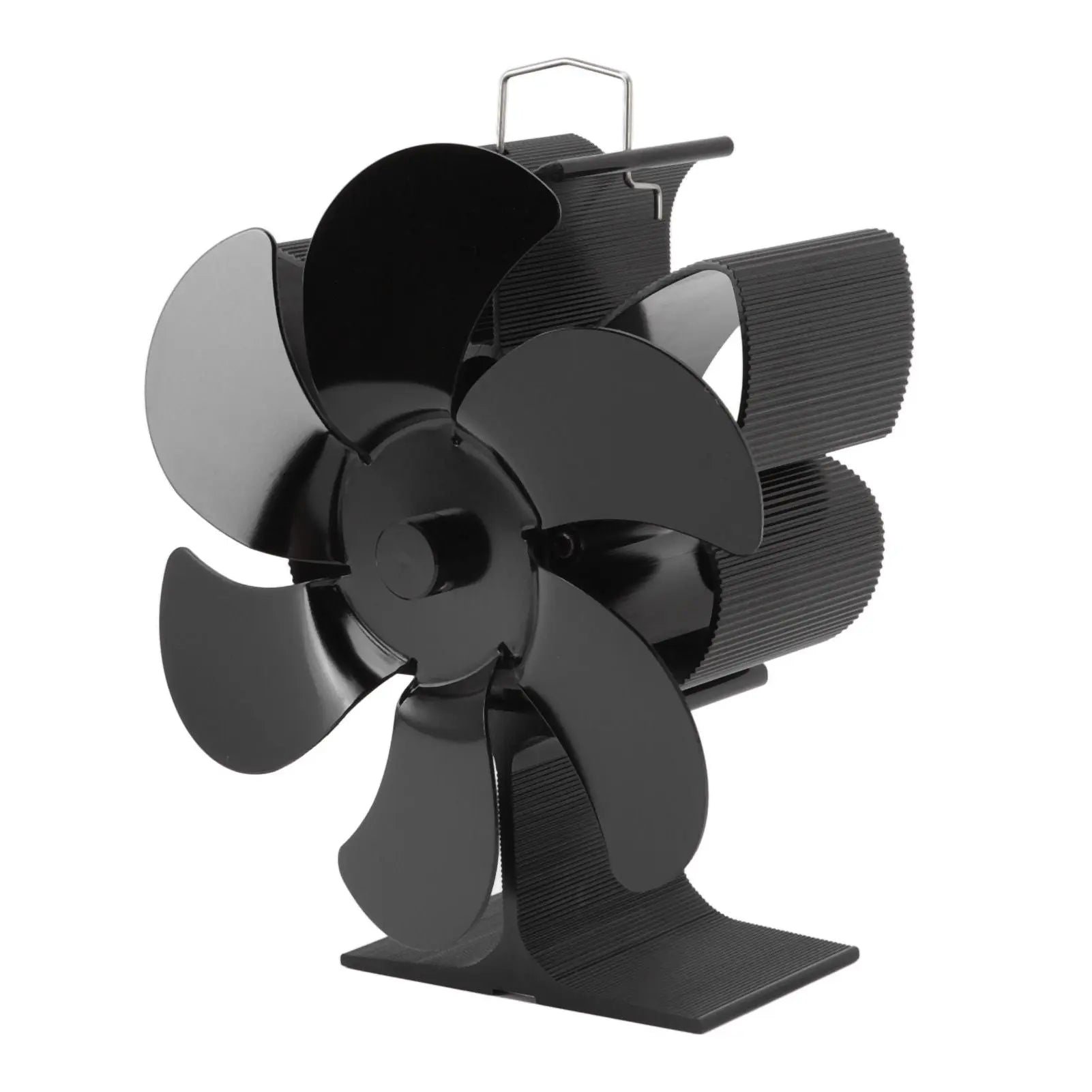 Stove Fan 6 Blades Greater Air Volume Low Noise Operation Wear Resistance Fireplace Fan Black L Wholesale Hub