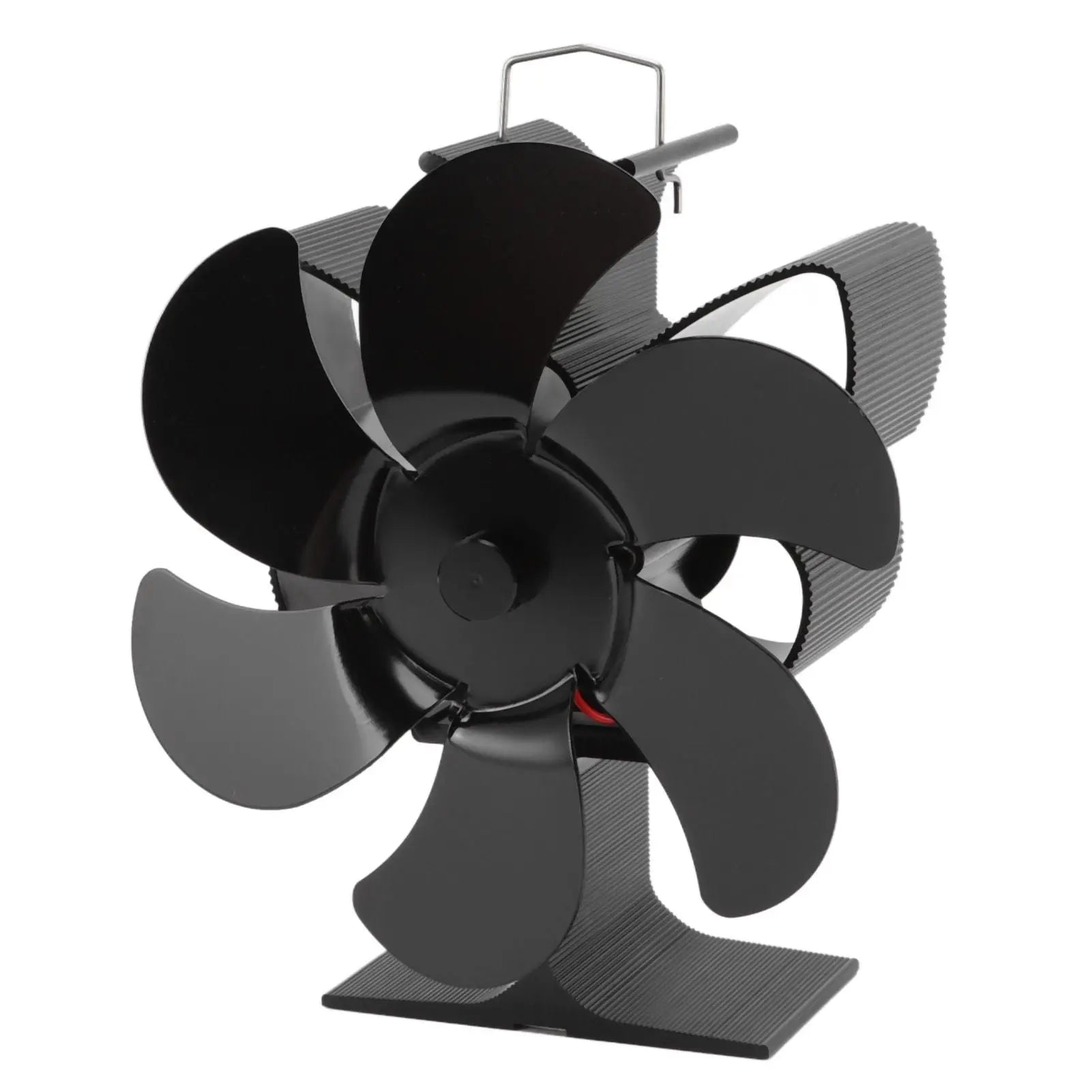 Stove Fan 6 Blades Greater Air Volume Low Noise Operation Wear Resistance Fireplace Fan Black L Wholesale Hub