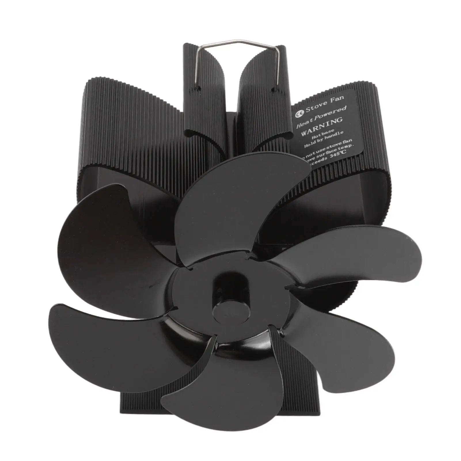Stove Fan 6 Blades Greater Air Volume Low Noise Operation Wear Resistance Fireplace Fan Black L Wholesale Hub