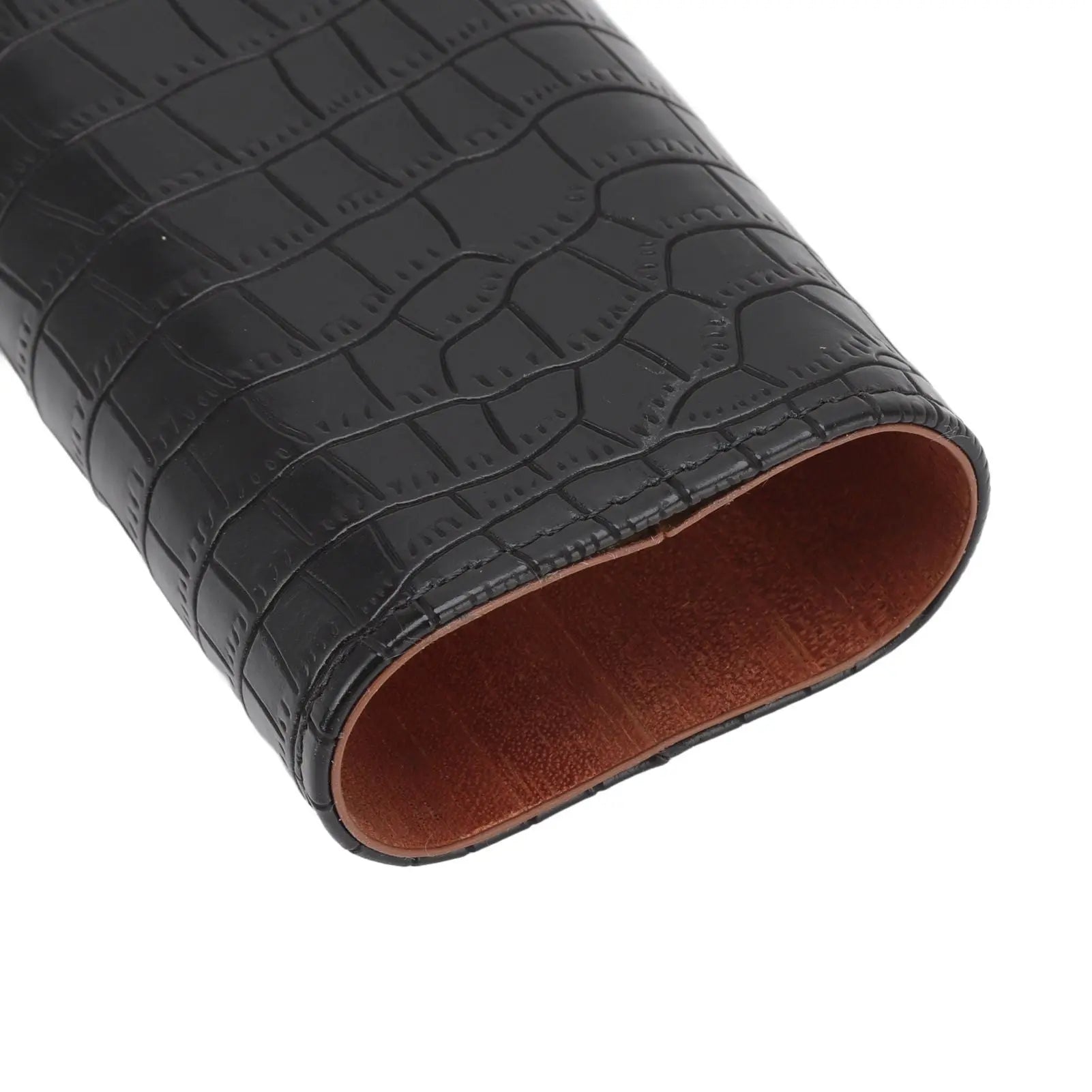 Cigar Leather Case Cedarwood Liner Portable 3pcs Cigar Holder Cigar Humidor Case with Cutter for Travel Black Wholesale Hub