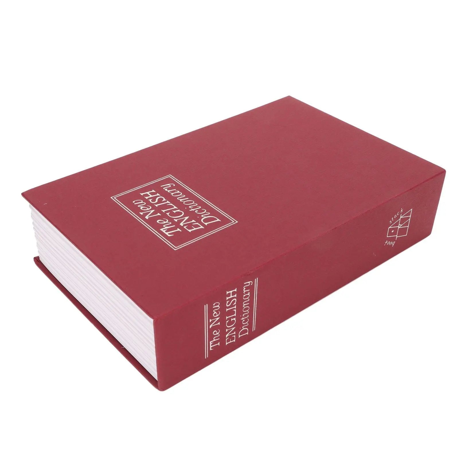 Book Safe Stainless Steel Liner Decorative ABS Material Humanized Design Protective Soft Touch Savings Bank with Key Red Wholesale Hub