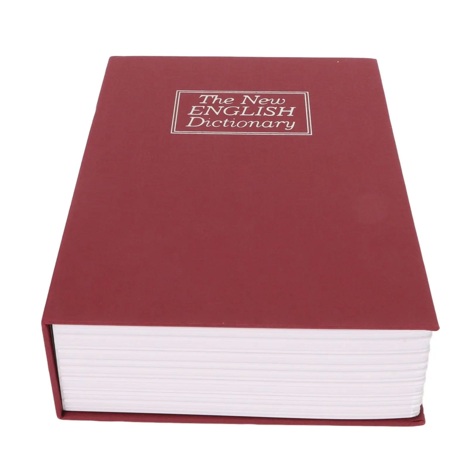 Book Safe Stainless Steel Liner Decorative ABS Material Humanized Design Protective Soft Touch Savings Bank with Key Red Wholesale Hub