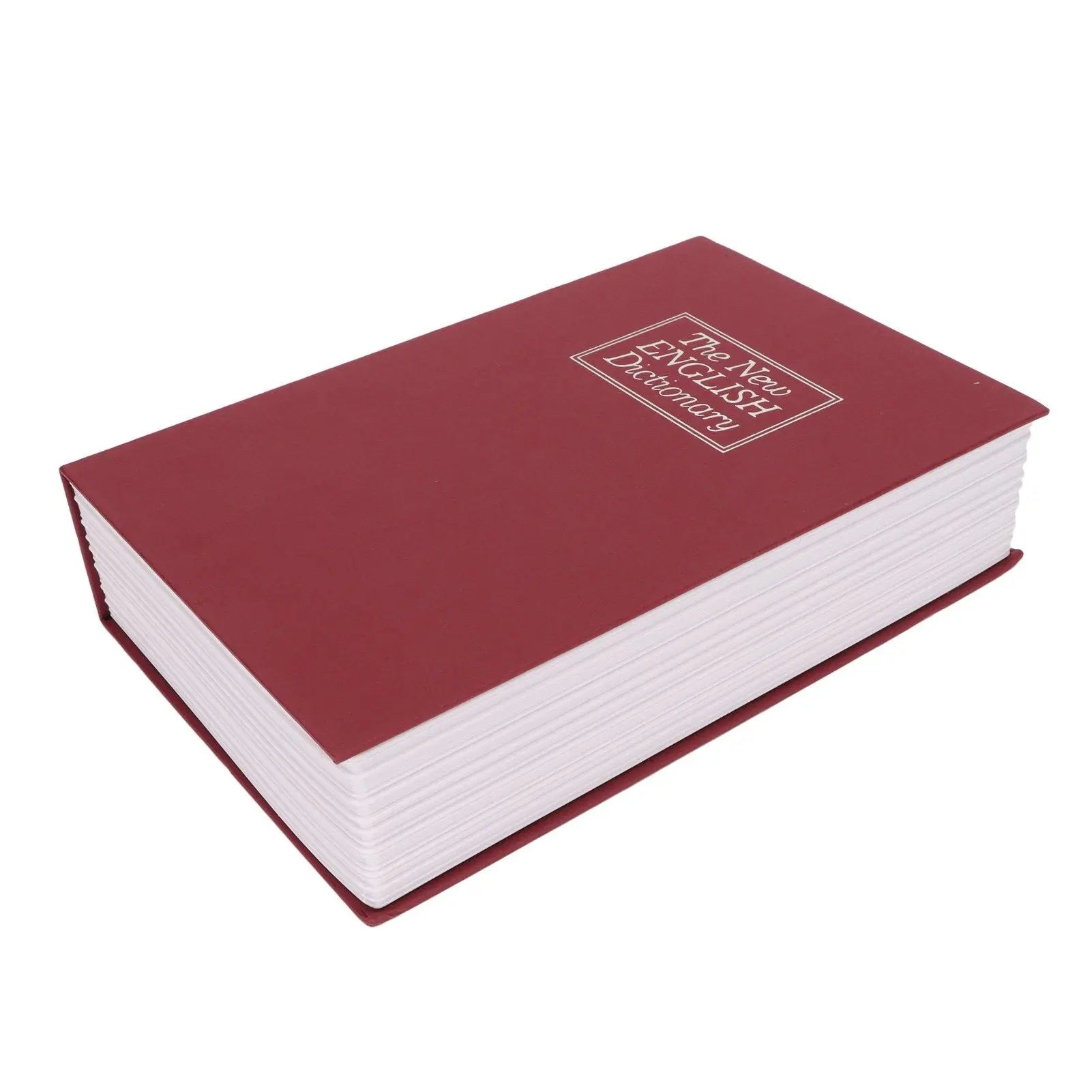 Book Safe Stainless Steel Liner Decorative ABS Material Humanized Design Protective Soft Touch Savings Bank with Key Red Wholesale Hub