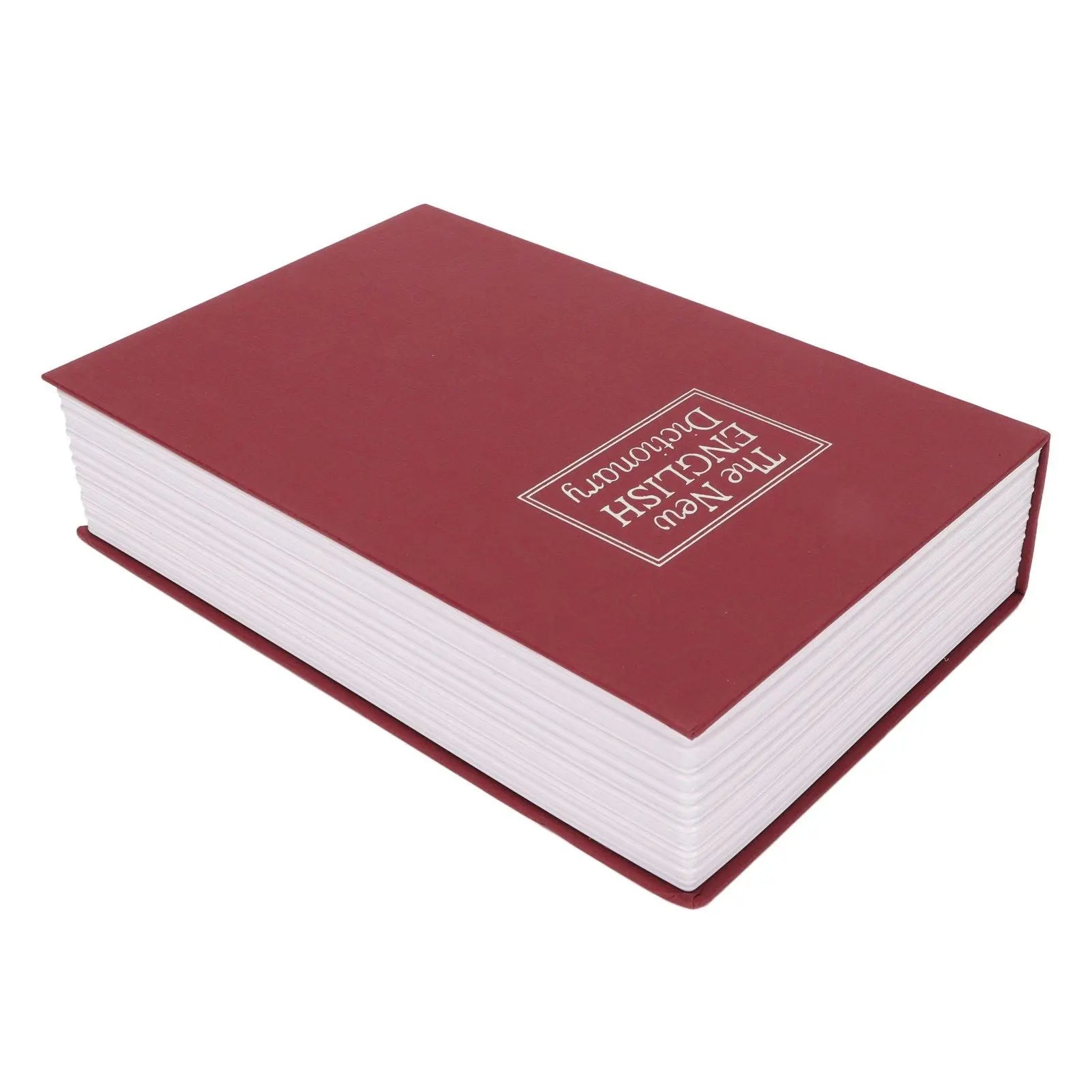 Book Safe Stainless Steel Liner Decorative ABS Material Humanized Design Protective Soft Touch Savings Bank with Key Red Wholesale Hub
