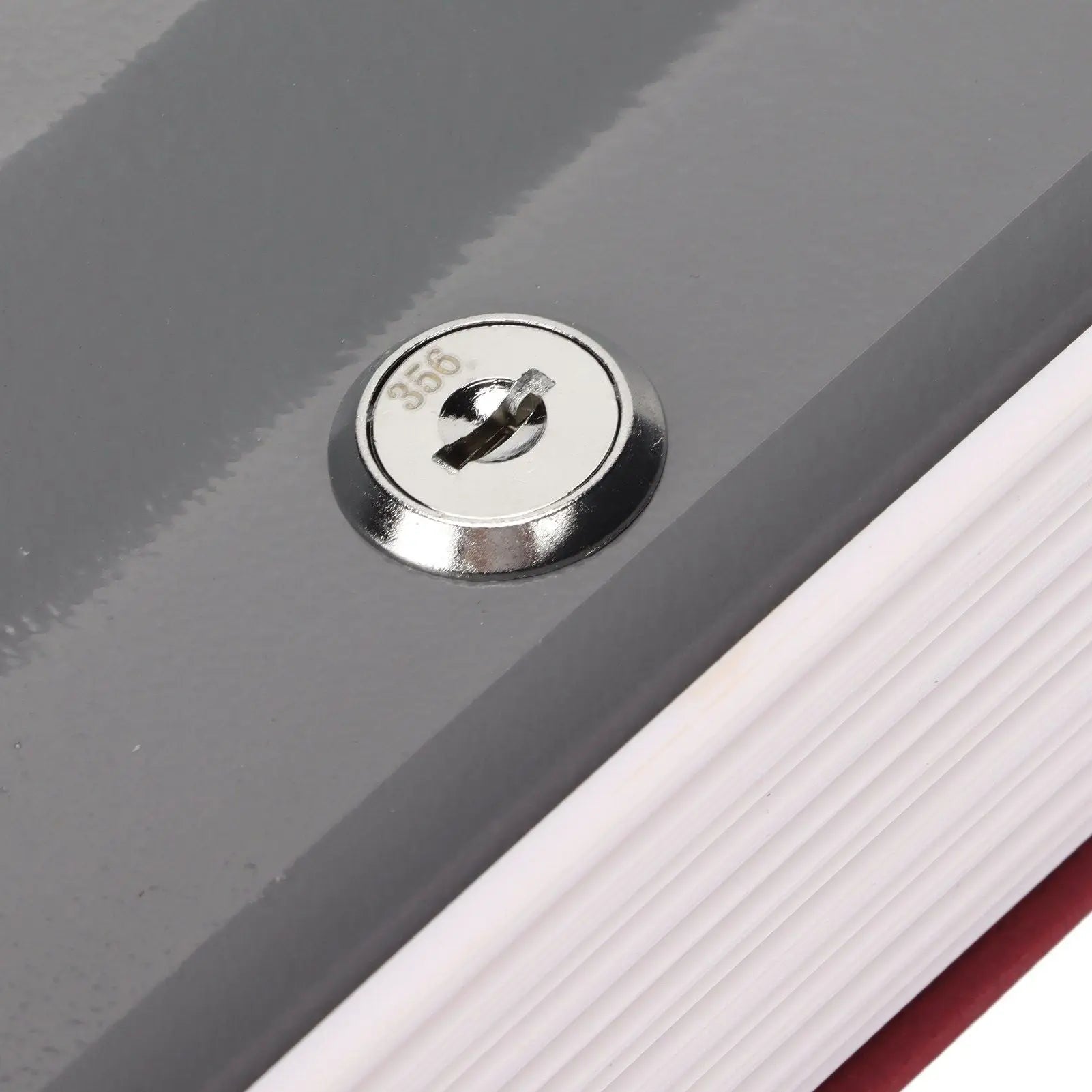 Book Safe Stainless Steel Liner Decorative ABS Material Humanized Design Protective Soft Touch Savings Bank with Key Red Wholesale Hub