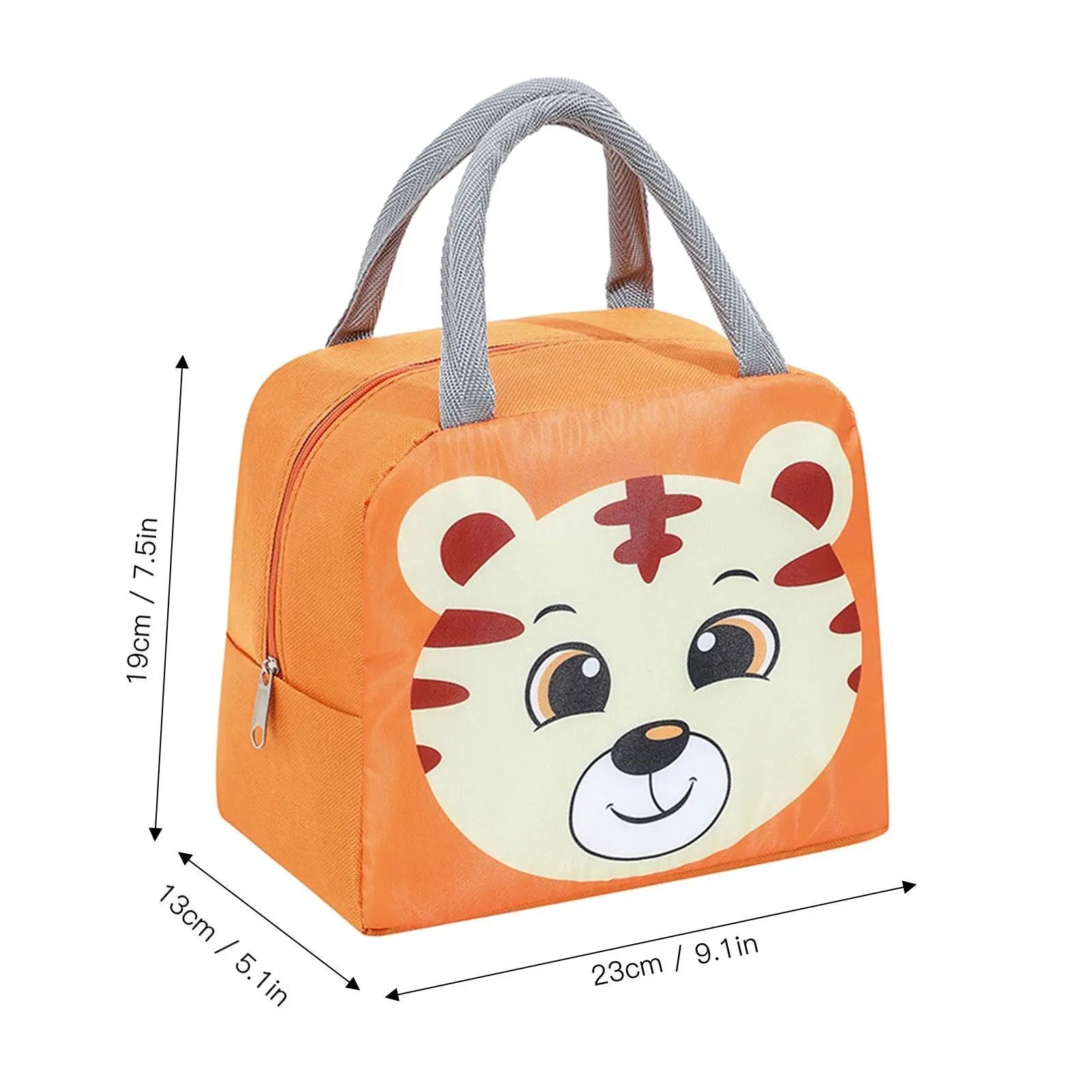 Lunch Bag Cute Cartoon Animal Pattern Waterproof Large Capacity Portable Thermal Insulation Lunch Box Bag for Women Men Tiger Wholesale Hub