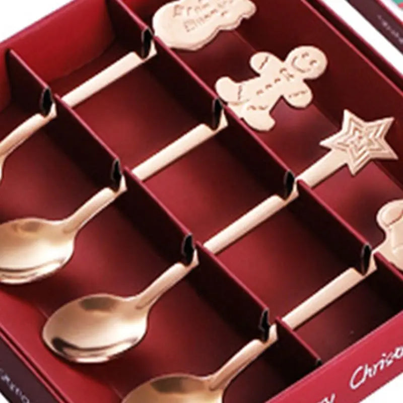 Coffee Spoon Set Stainless Steel Dessert Cake Spoon for Christmas Gifts Family Friends Rose Gold Wholesale Hub