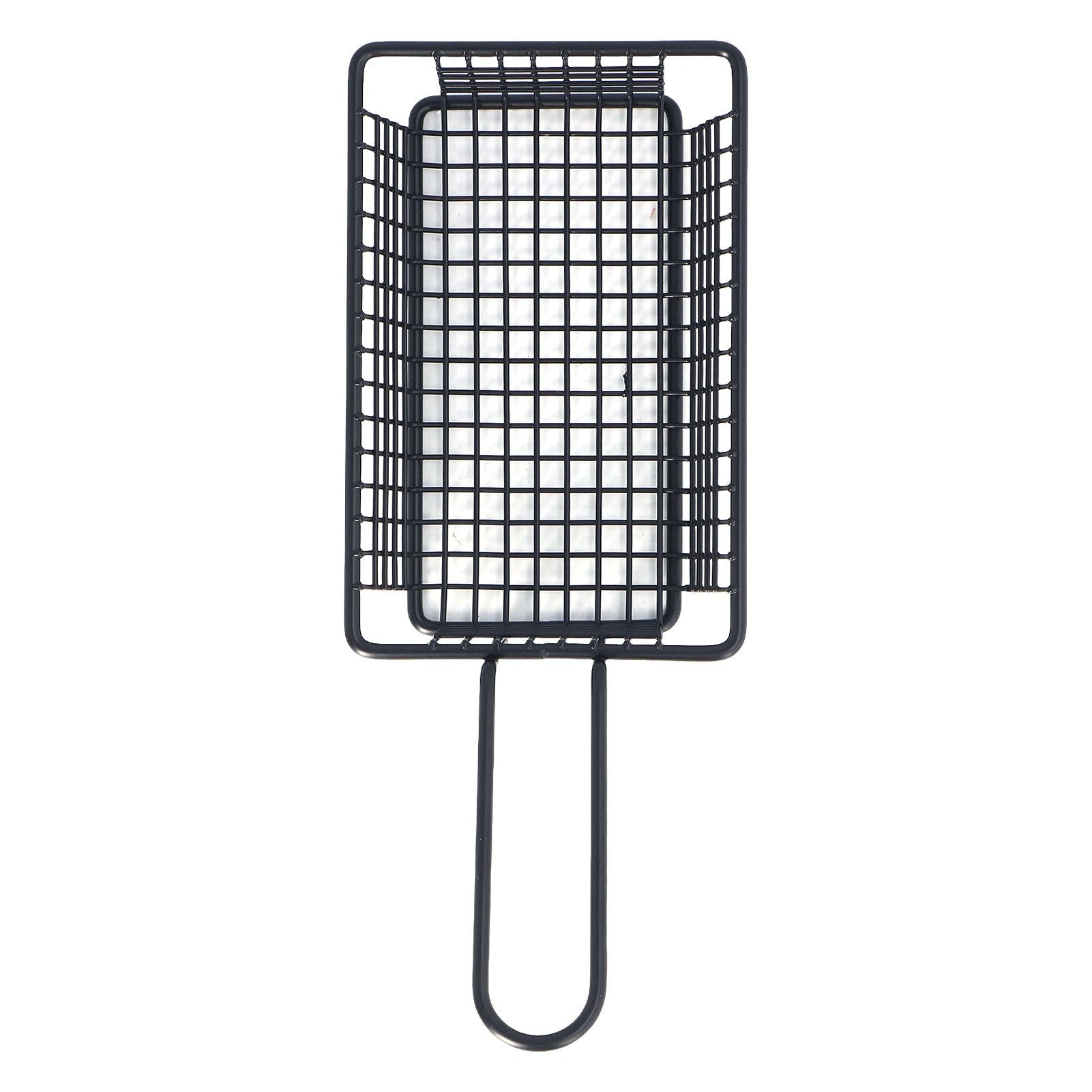 Fryer Basket Food Grade Stainless Steel French Fry Holder Frying Strainer with Handle for Restaurant Home Short Rectangle Wholesale Hub