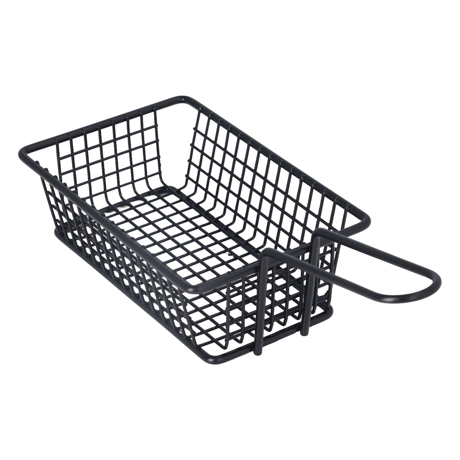 Fryer Basket Food Grade Stainless Steel French Fry Holder Frying Strainer with Handle for Restaurant Home Short Rectangle Wholesale Hub