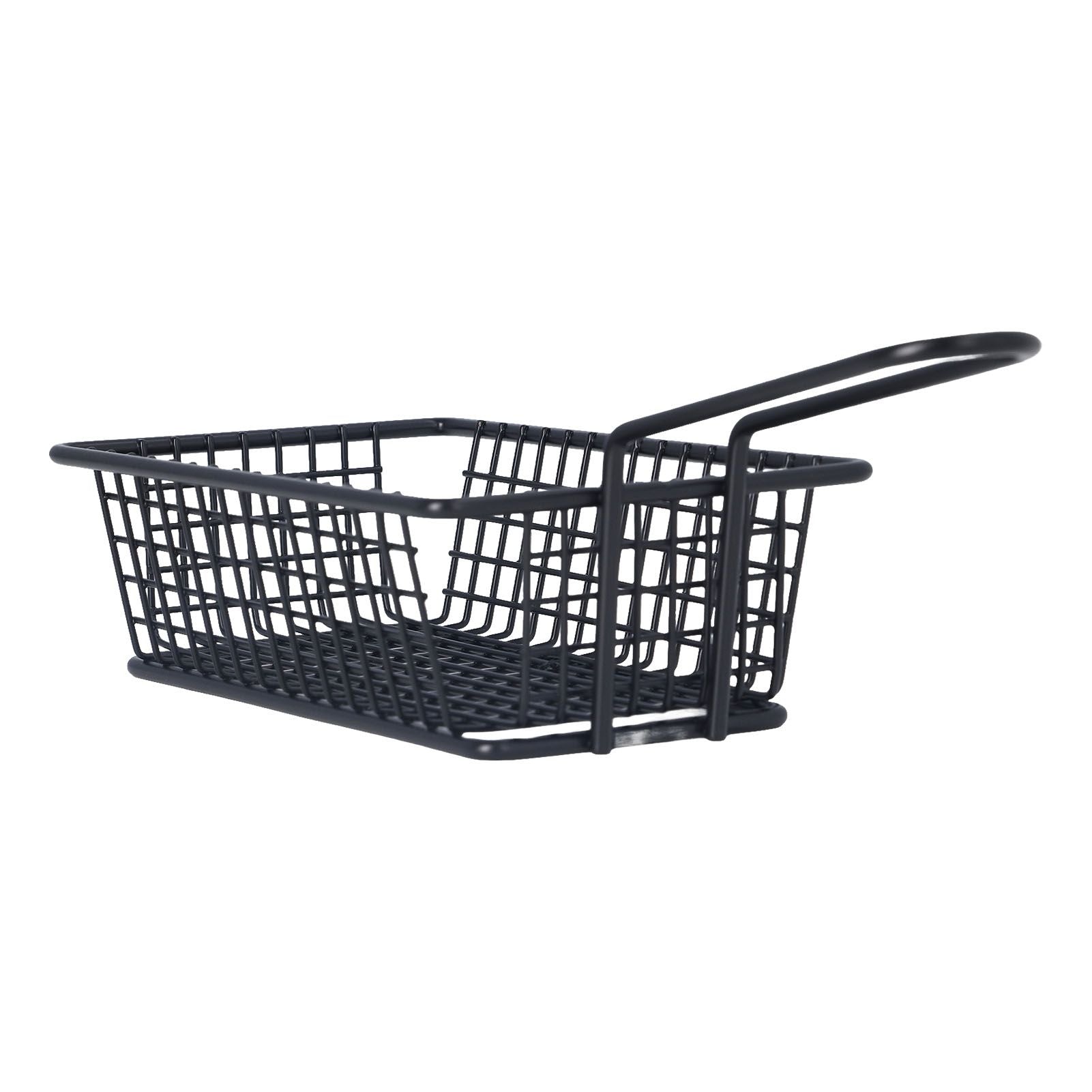 Fryer Basket Food Grade Stainless Steel French Fry Holder Frying Strainer with Handle for Restaurant Home Short Rectangle Wholesale Hub