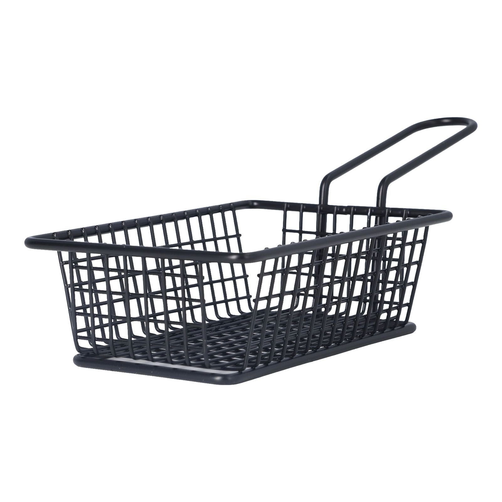 Fryer Basket Food Grade Stainless Steel French Fry Holder Frying Strainer with Handle for Restaurant Home Short Rectangle Wholesale Hub