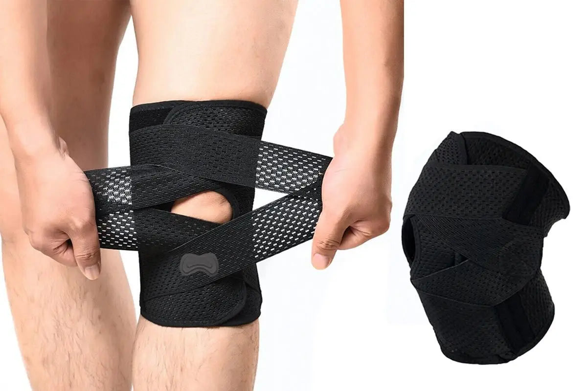 Knee Brace with Side Stabilizers for Meniscus Tear Knee Pain Breathe Knee Sleeve Relieve Knee Pain Injury Recovery for Working Out, Knee Support -Black / XL Wholesale Hub