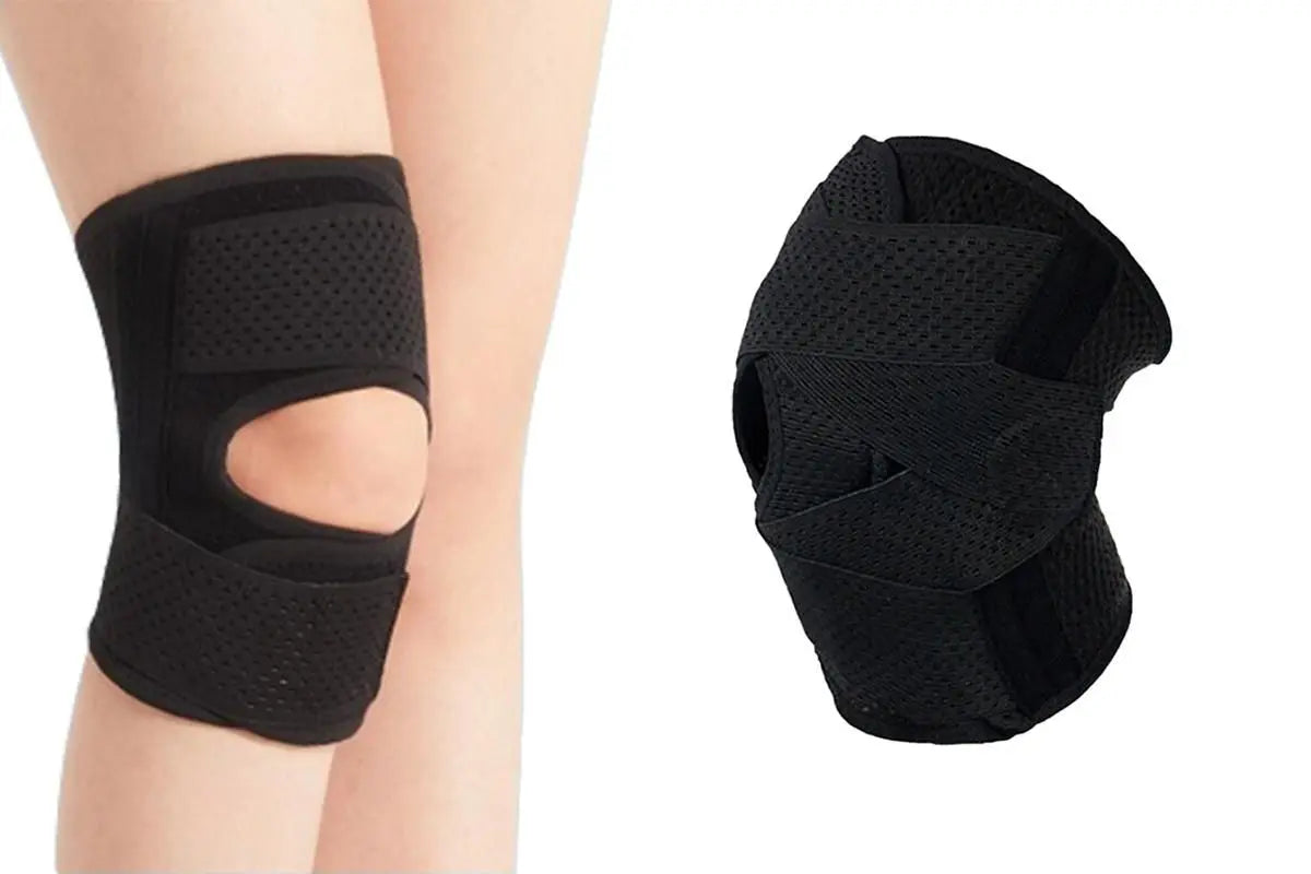 Knee Brace with Side Stabilizers for Meniscus Tear Knee Pain Breathe Knee Sleeve Relieve Knee Pain Injury Recovery for Working Out, Knee Support -Black / XL Wholesale Hub